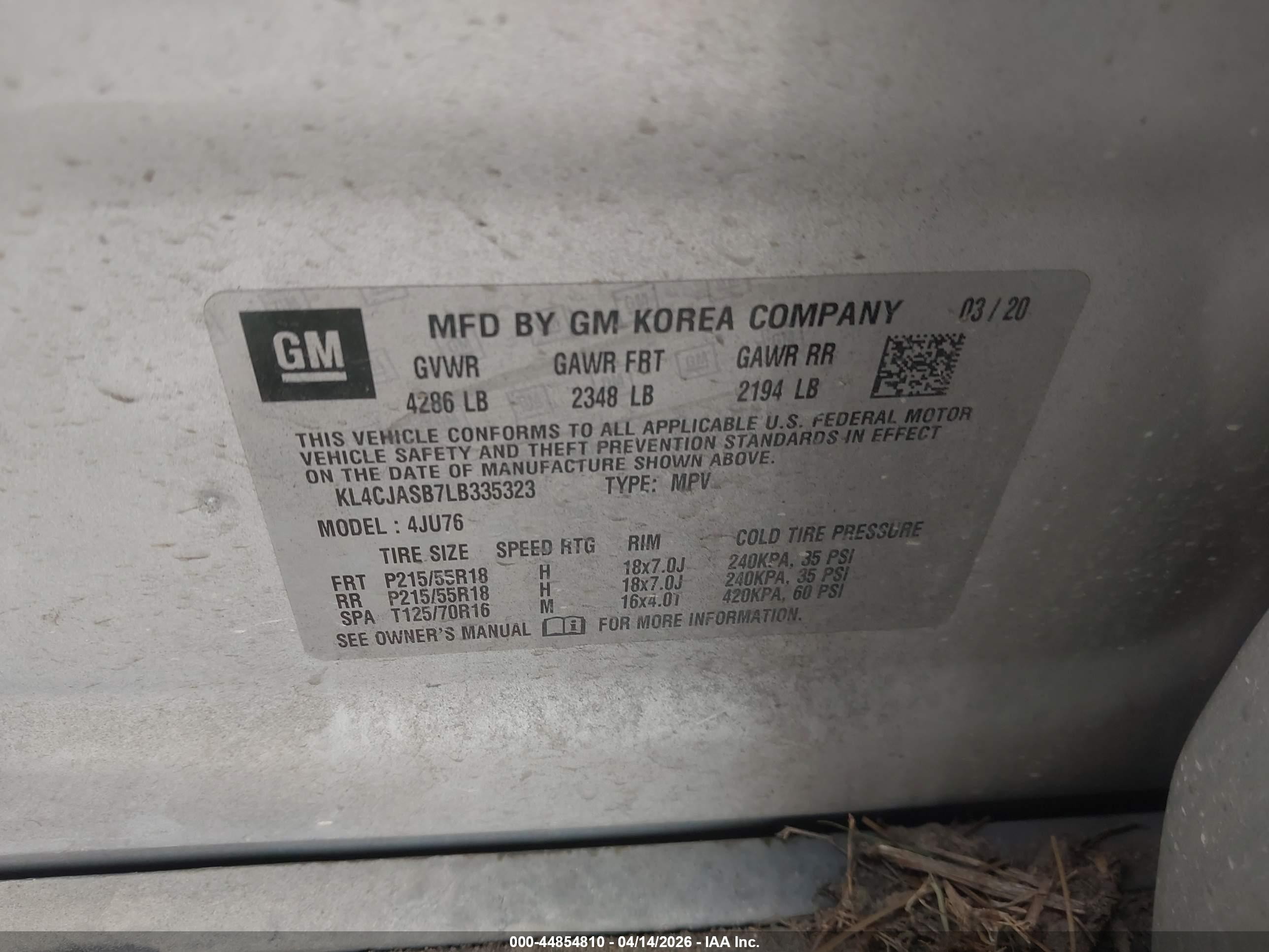 2020 Buick Encore Fwd Preferred Silver vin: KL4CJASB7LB335323