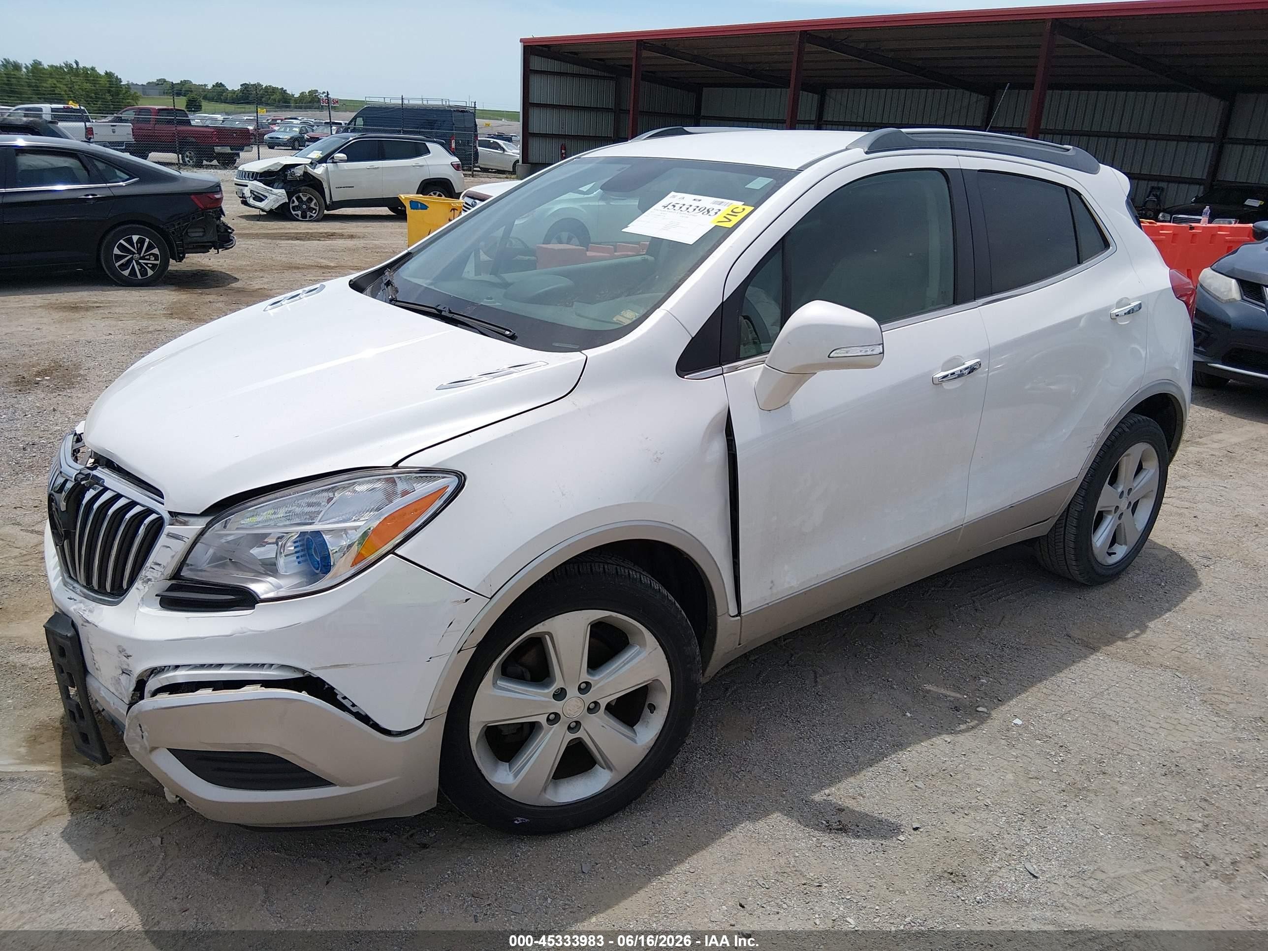 2015 Buick Encore   White vin: KL4CJASB8FB271796