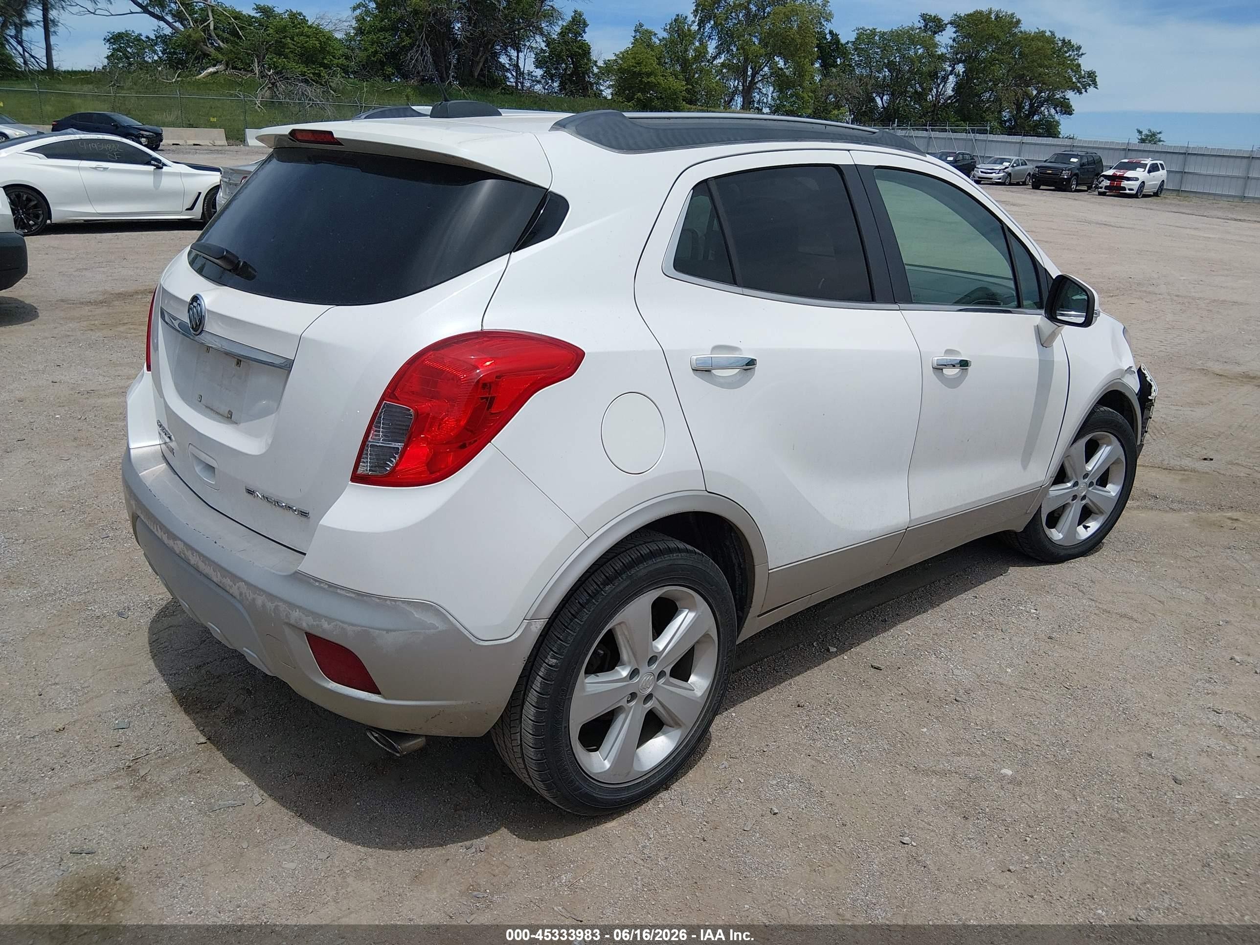 2015 Buick Encore   White vin: KL4CJASB8FB271796