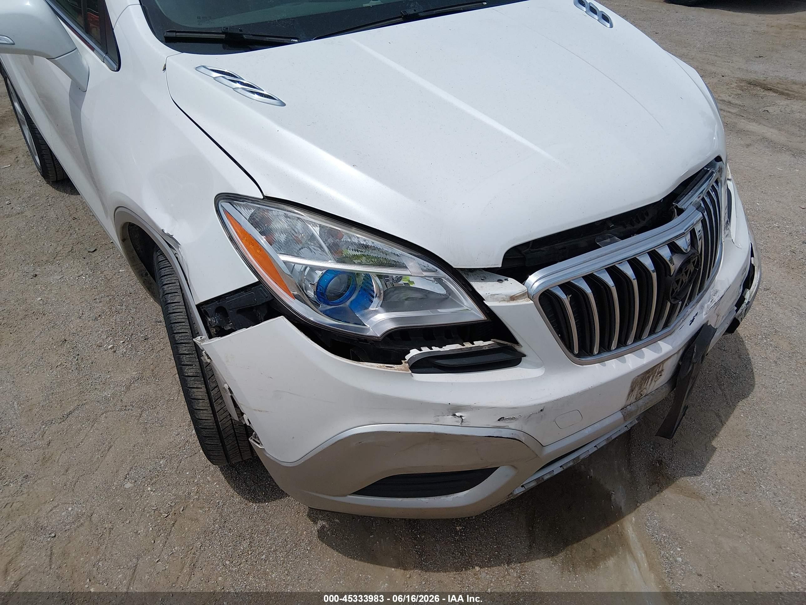 2015 Buick Encore   White vin: KL4CJASB8FB271796