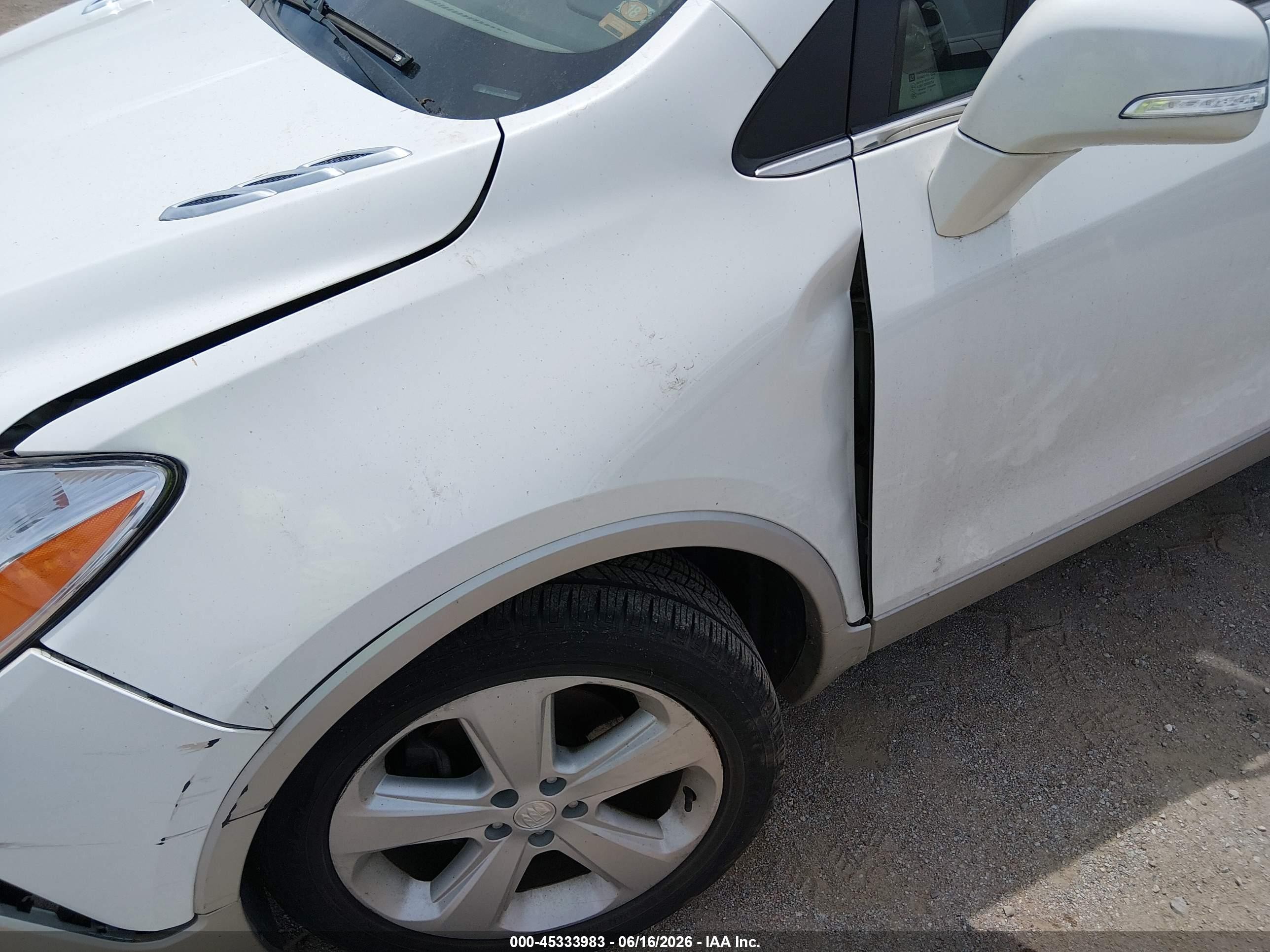 2015 Buick Encore   White vin: KL4CJASB8FB271796