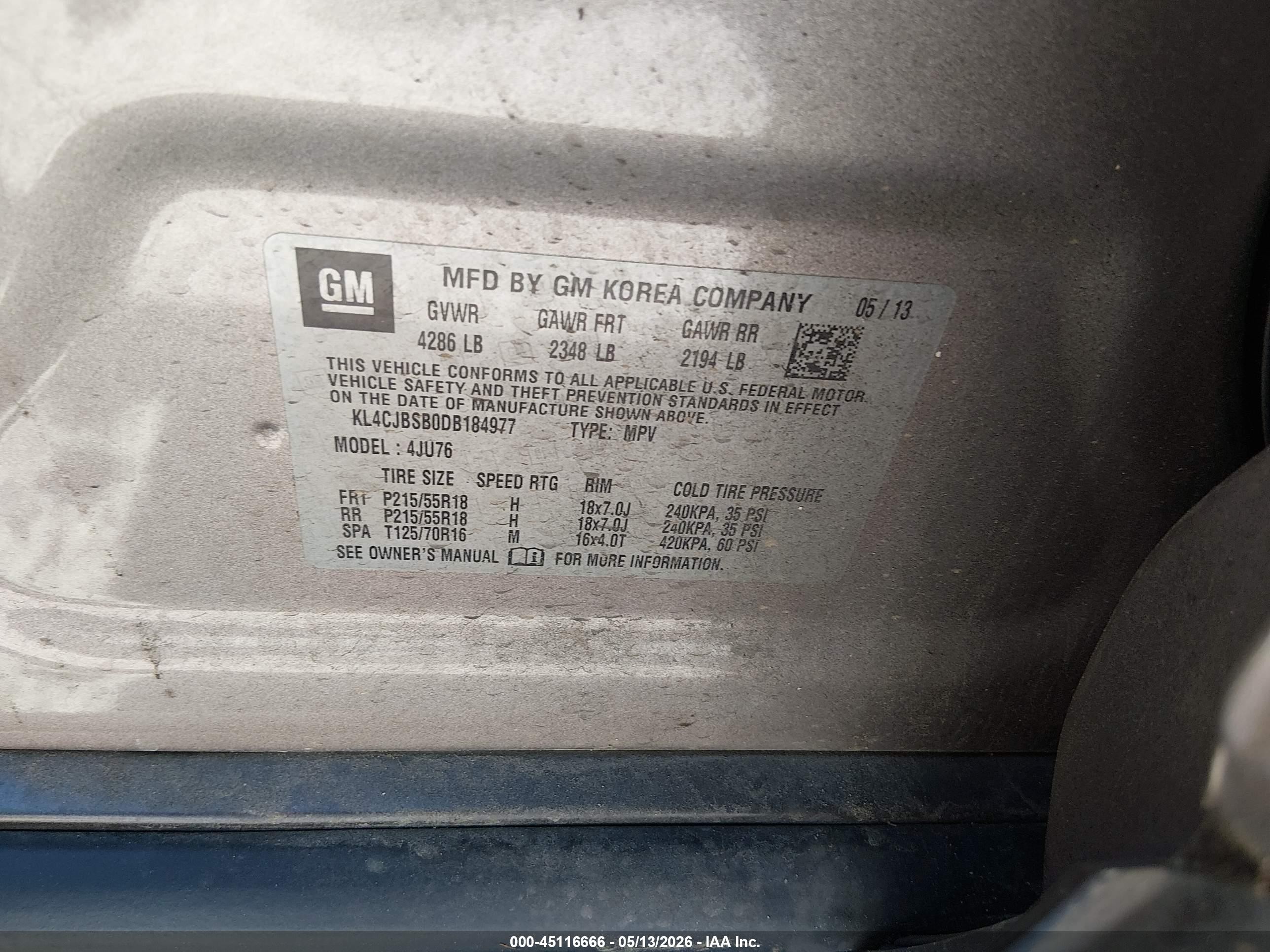 2013 Buick Encore Convenience Brown vin: KL4CJBSB0DB184977