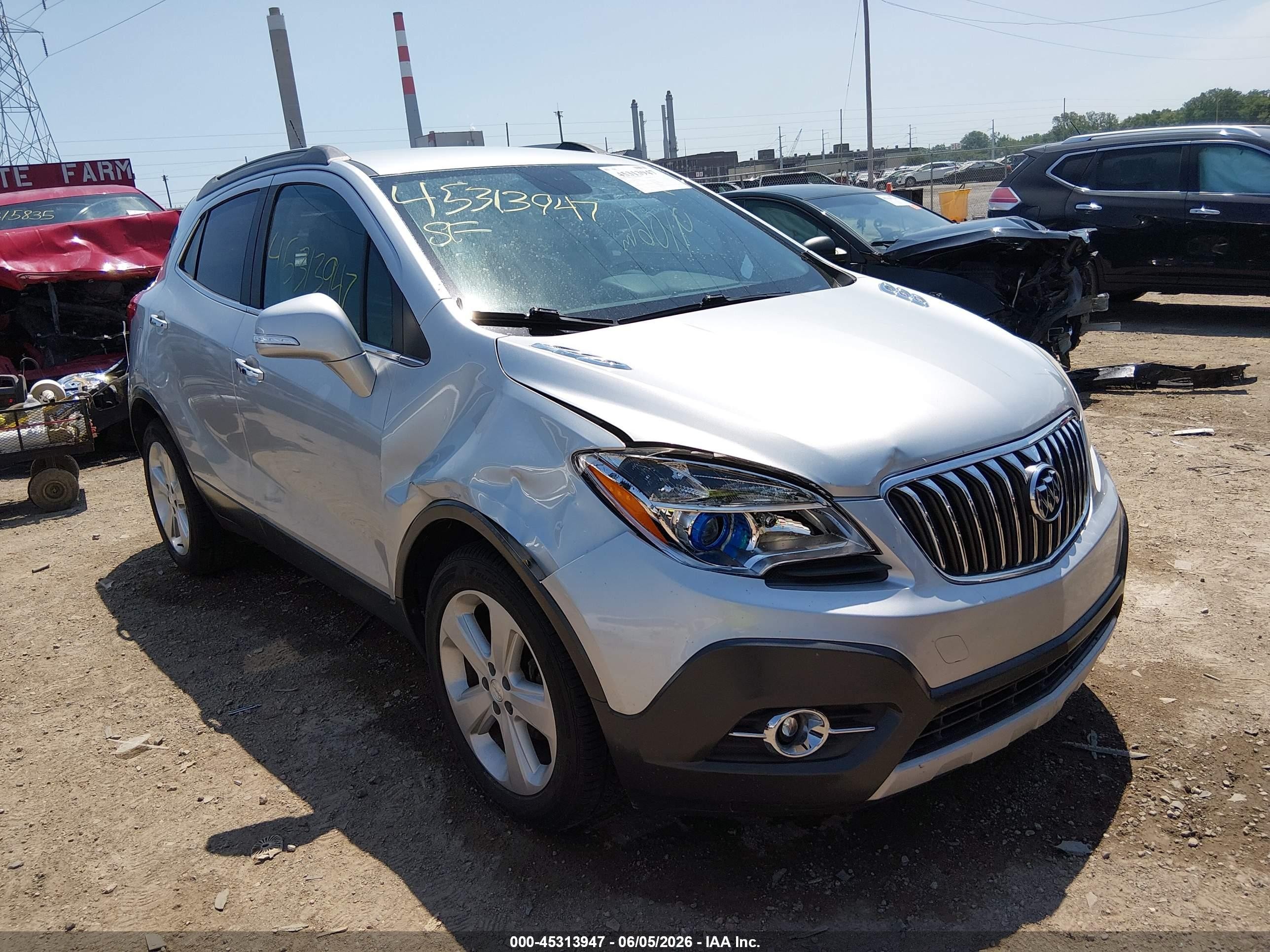 2015 Buick Encore Convenience Silver vin: KL4CJBSB3FB270058