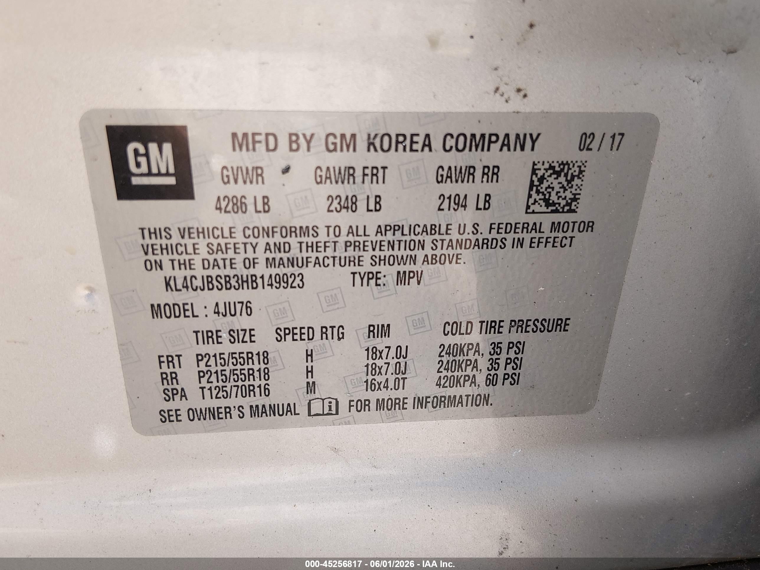 2017 Buick Encore Preferred Ii Silver vin: KL4CJBSB3HB149923