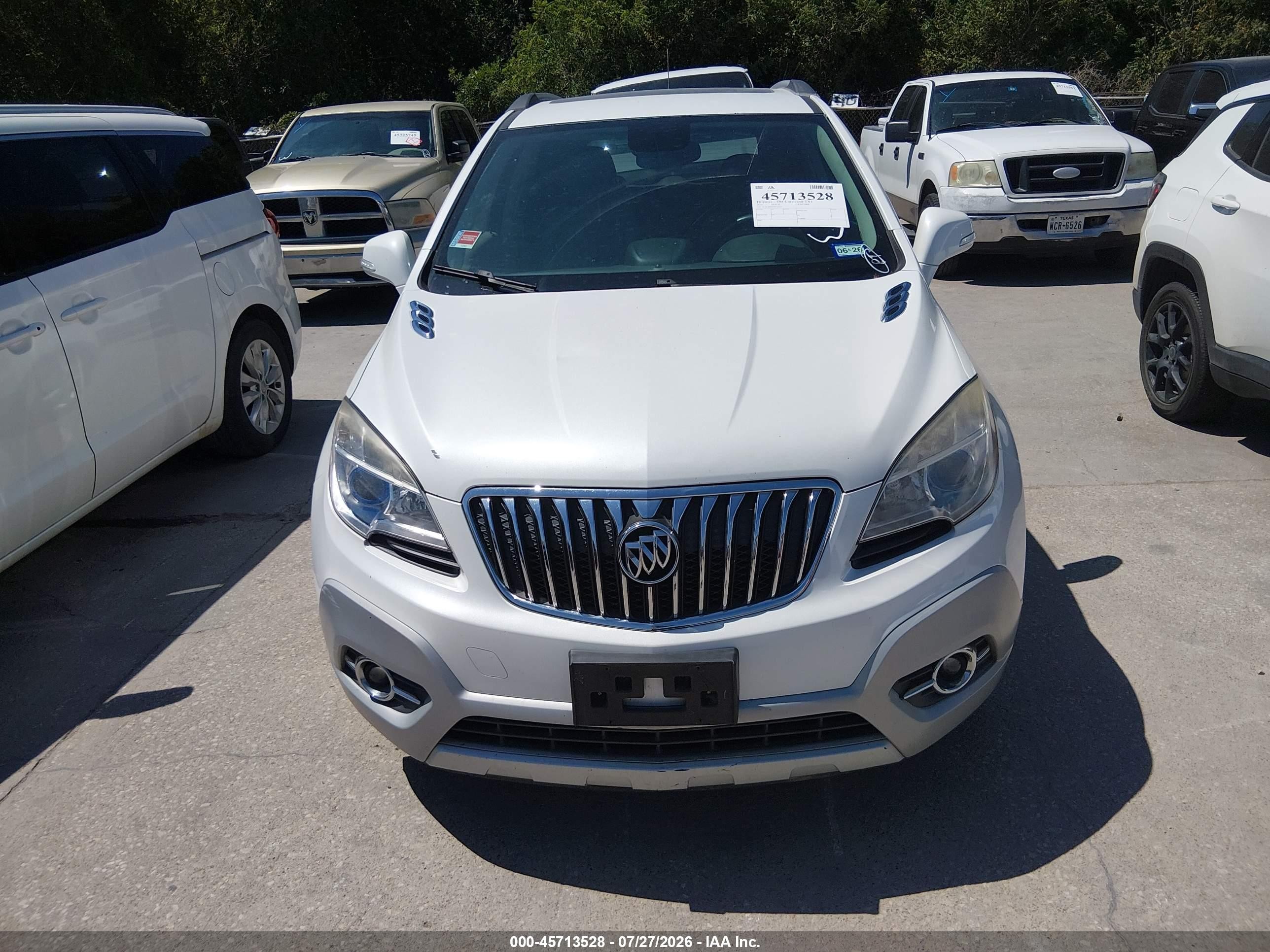 2015 Buick Encore Convenience White vin: KL4CJBSB6FB131929