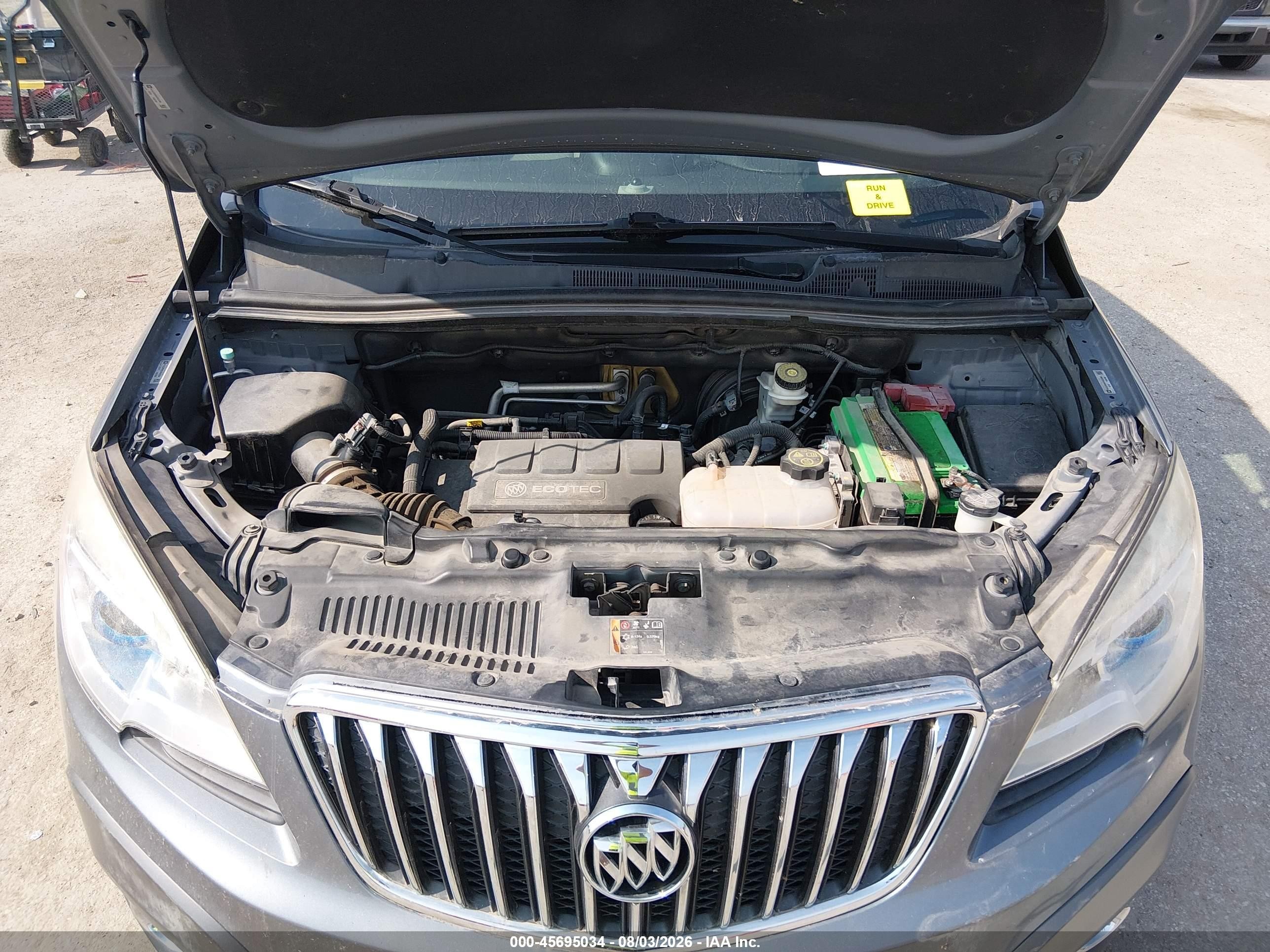 2014 Buick Encore Convenience Серый vin: KL4CJBSB9EB522300
