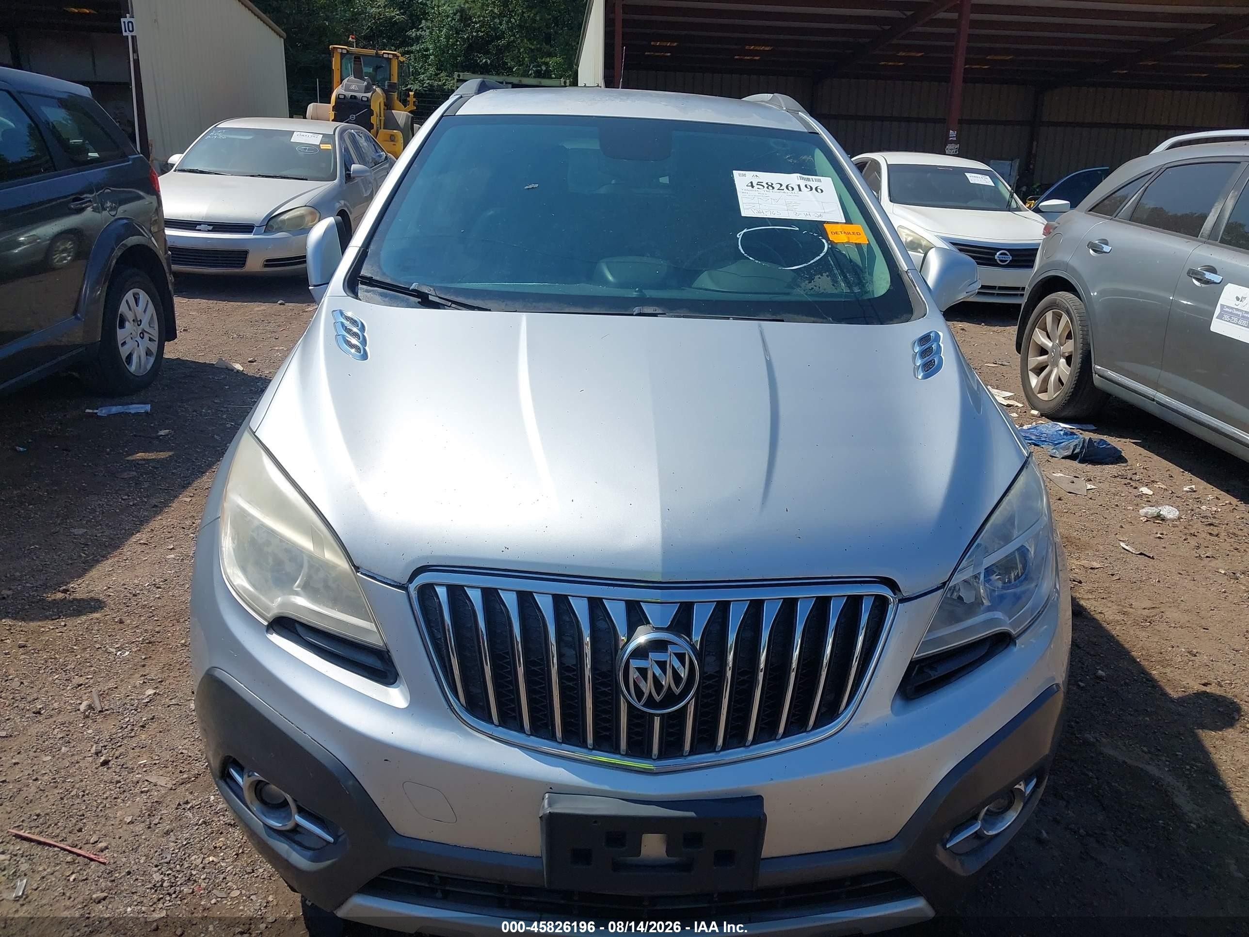 2014 Buick Encore Convenience Silver vin: KL4CJBSB9EB574882