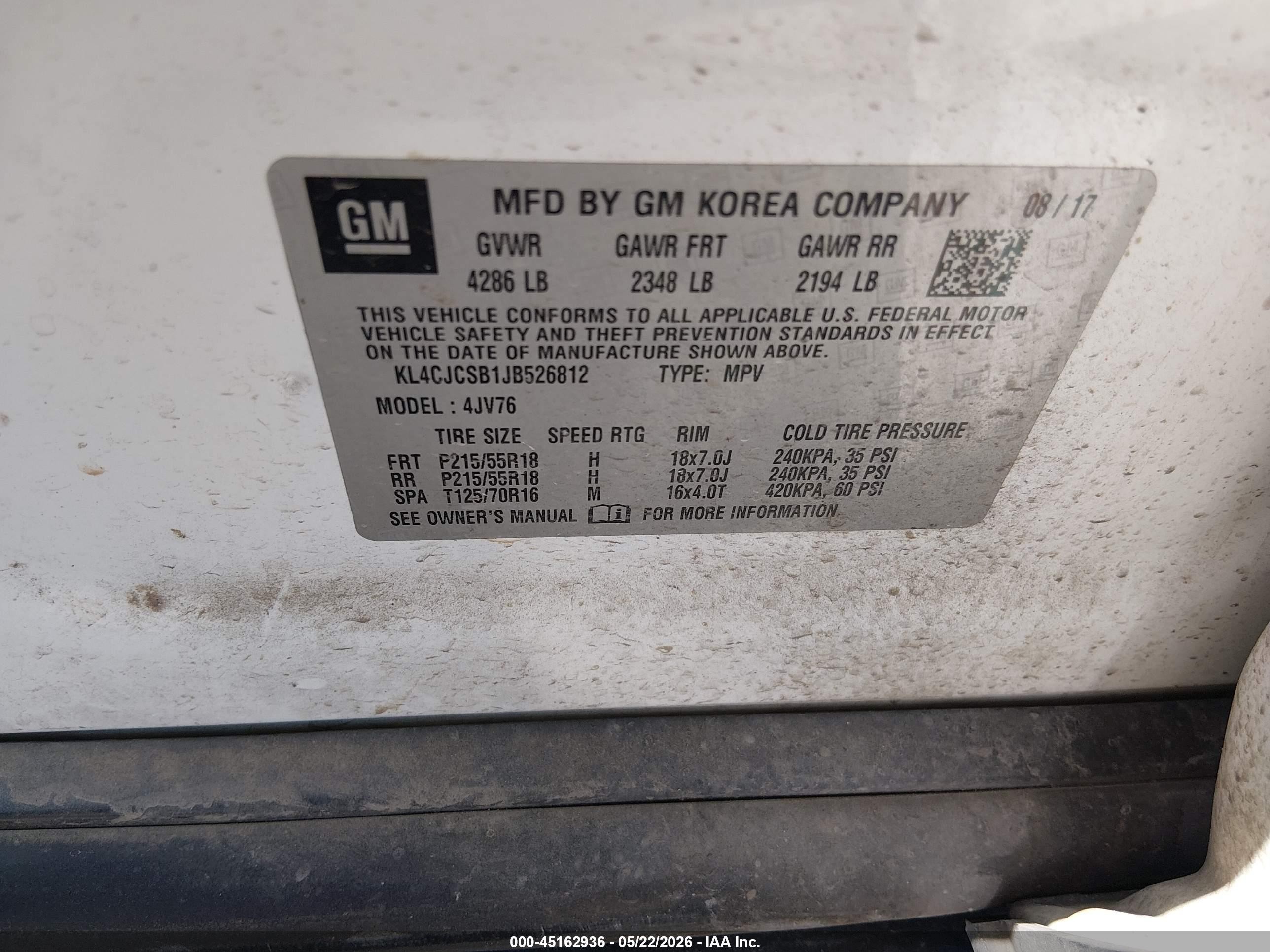 2018 Buick Encore Essence White vin: KL4CJCSB1JB526812