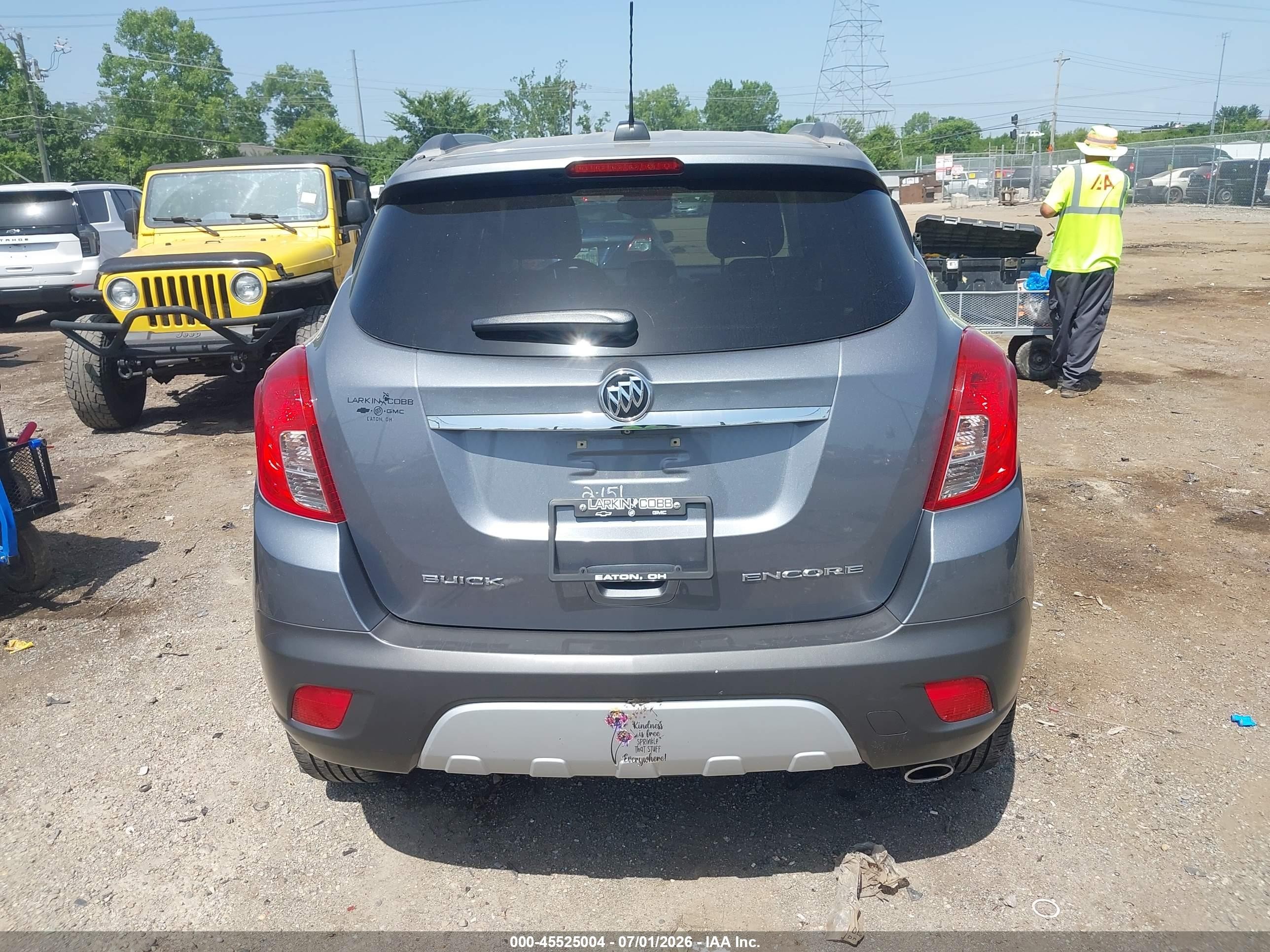 2015 Buick Encore Leather Серый vin: KL4CJCSB2FB104989