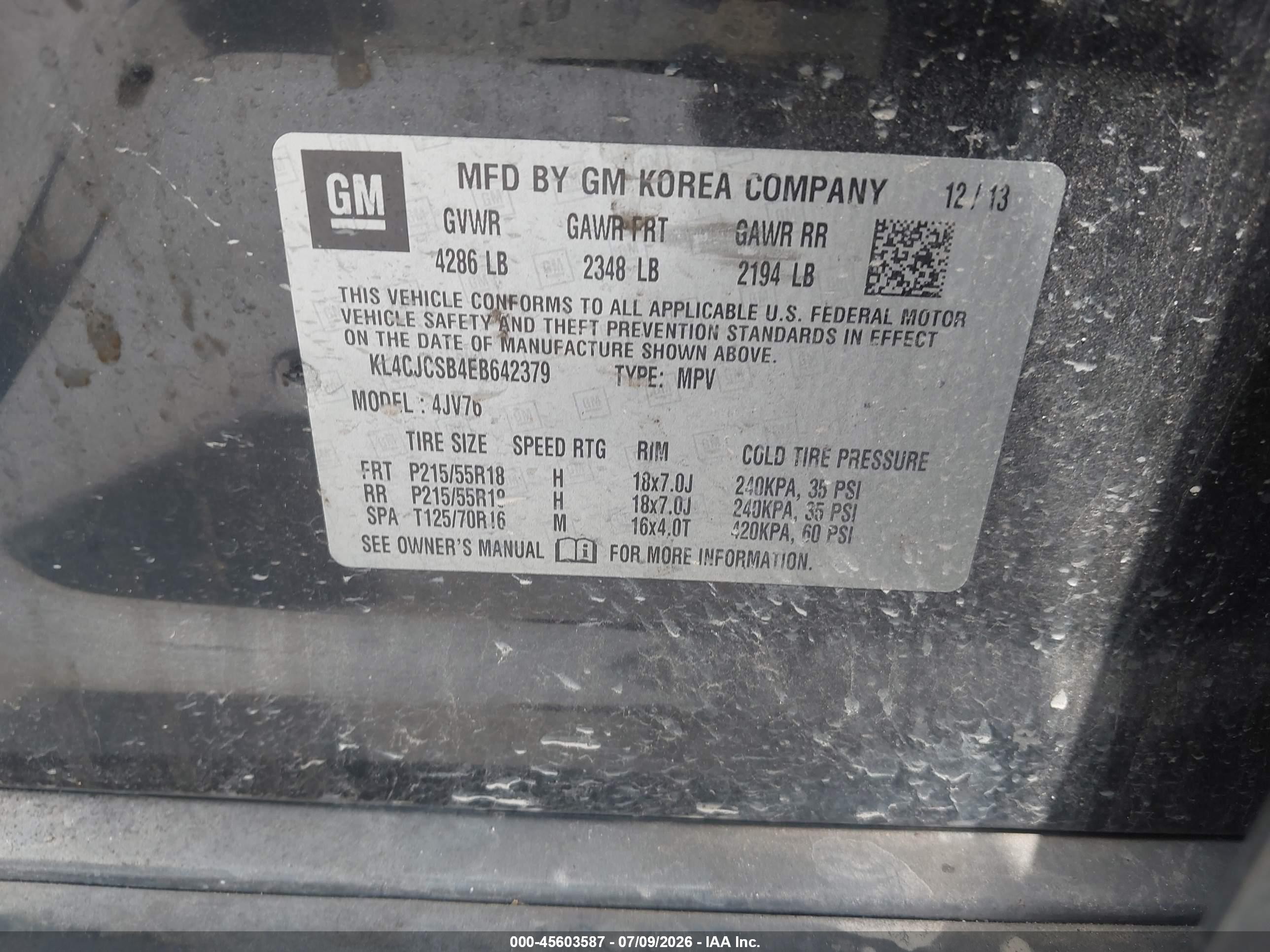 2014 Buick Encore Leather Black vin: KL4CJCSB4EB642379