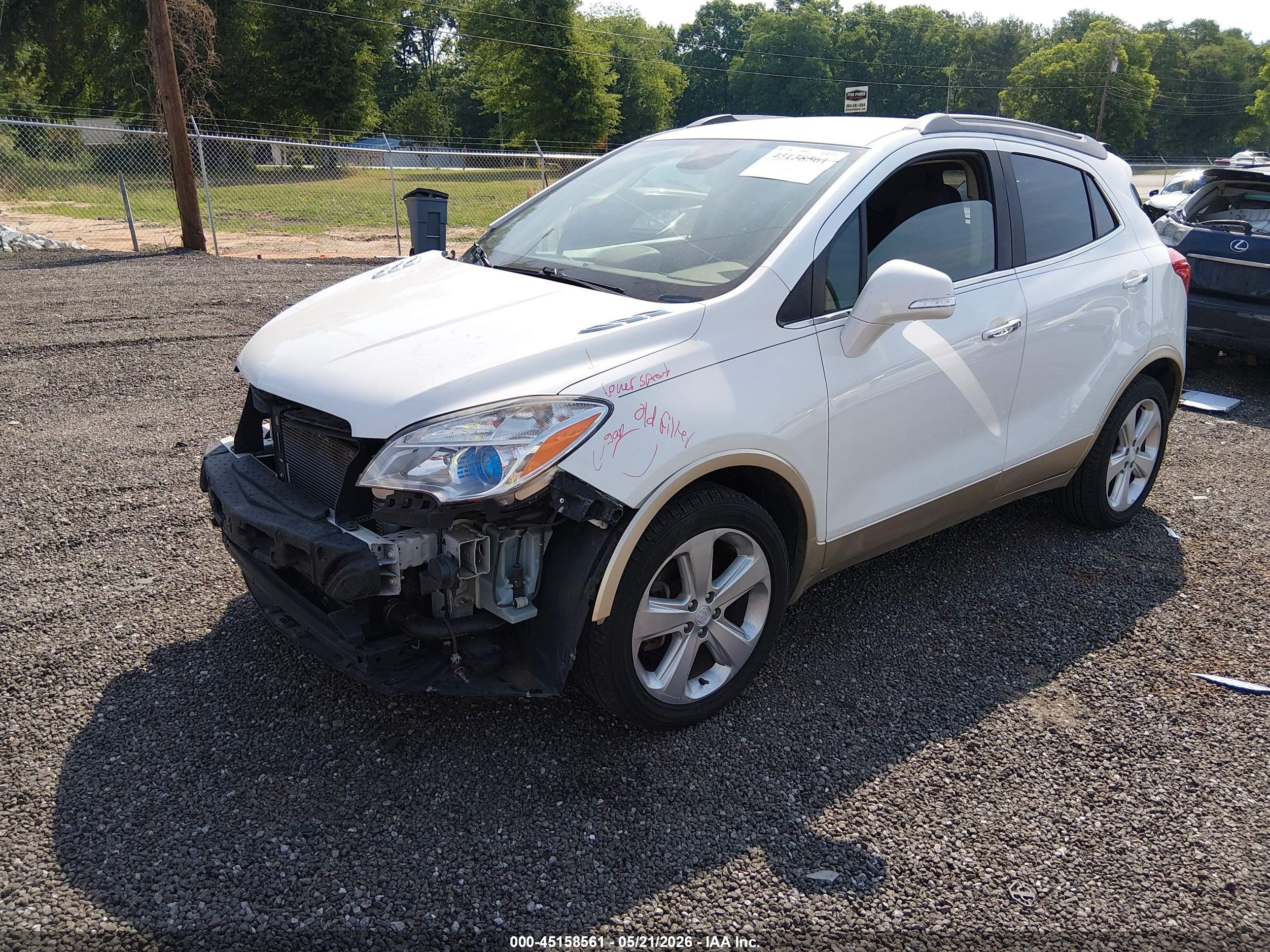 2015 Buick Encore Leather White vin: KL4CJCSB9FB053040