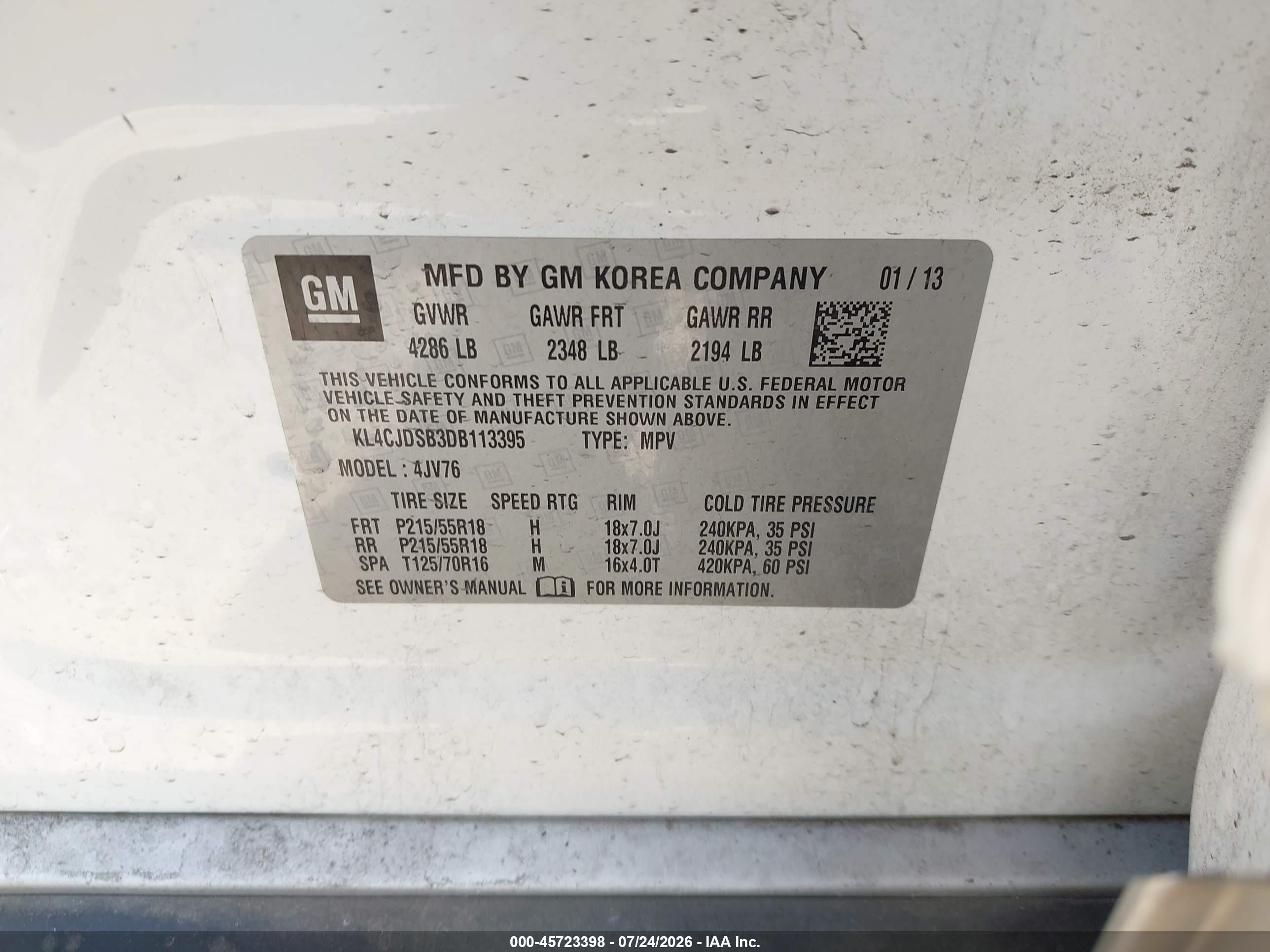2013 Buick Encore Premium White vin: KL4CJDSB3DB113395