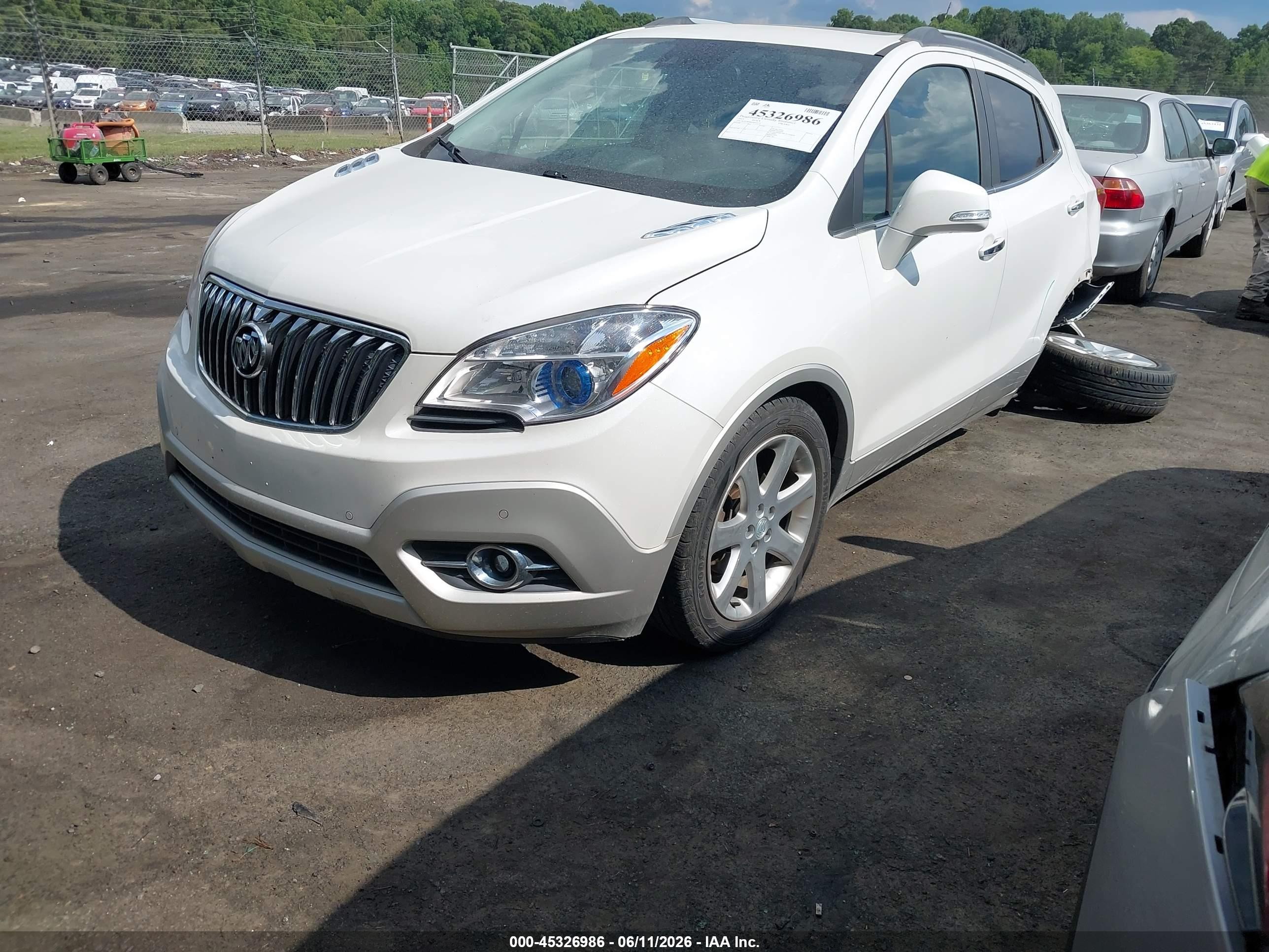 2015 Buick Encore Premium White vin: KL4CJDSB5FB252270
