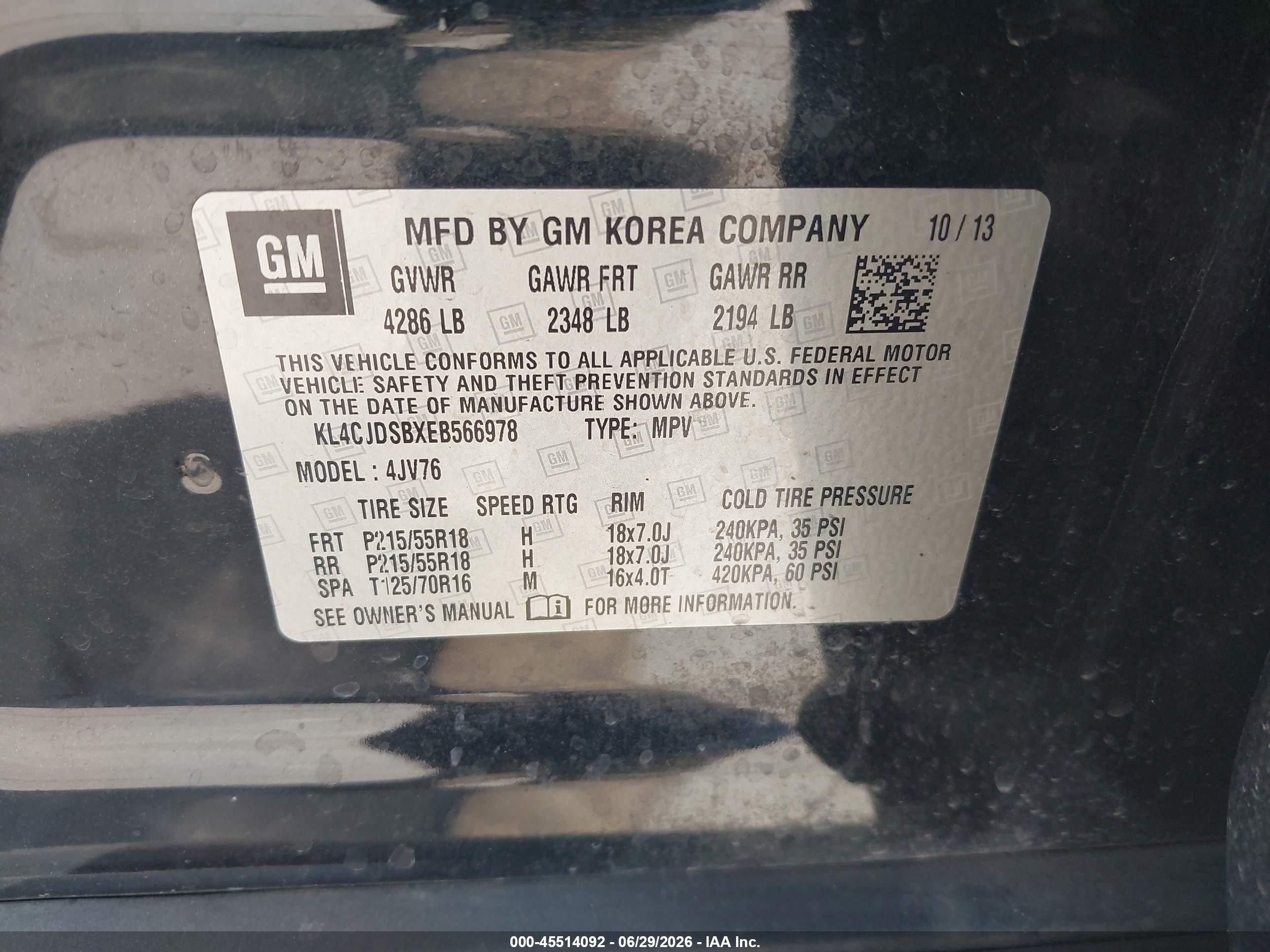 2014 Buick Encore Premium Black vin: KL4CJDSBXEB566978