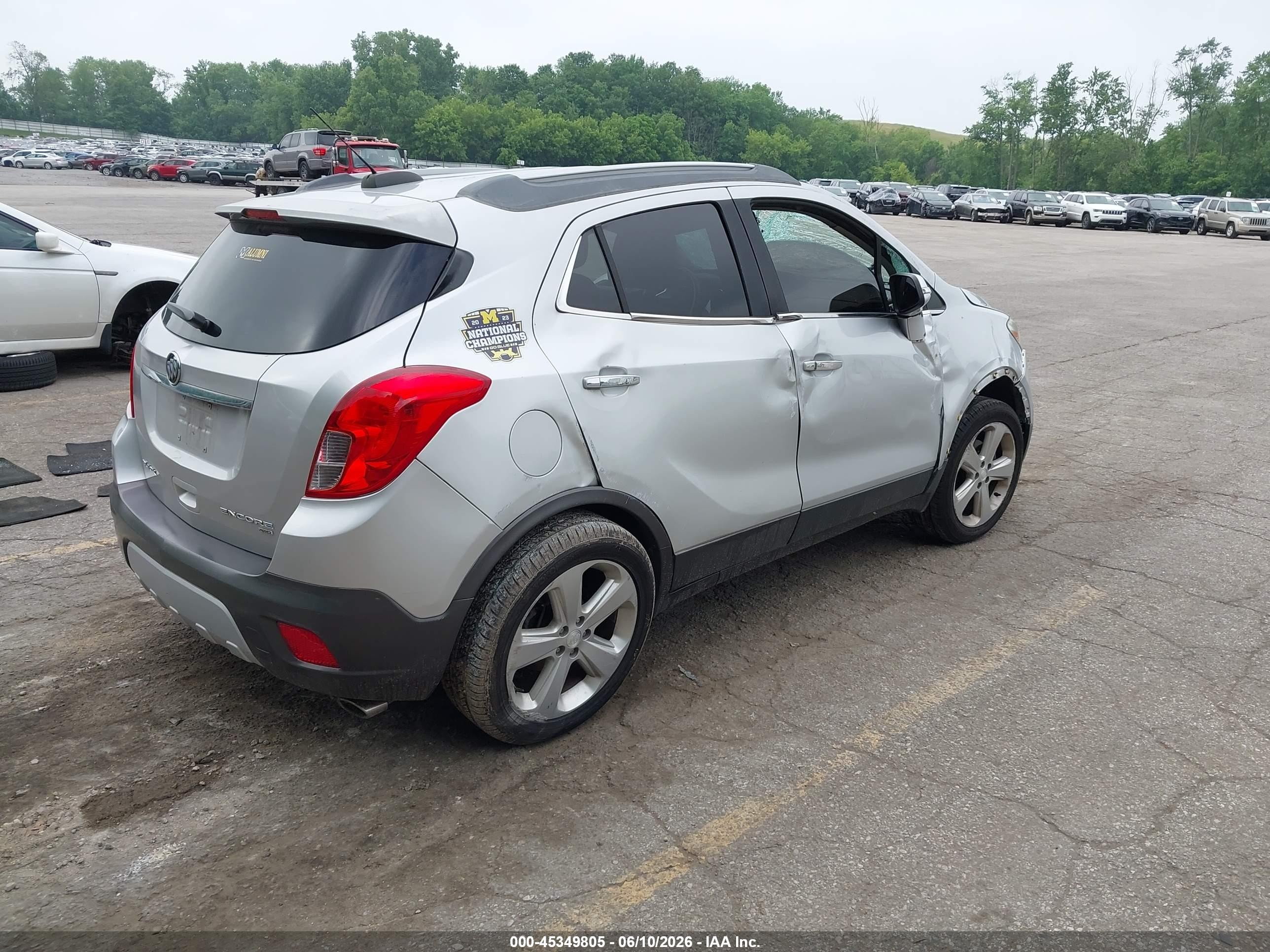 2015 Buick Encore Convenience Silver vin: KL4CJFSB5FB173340