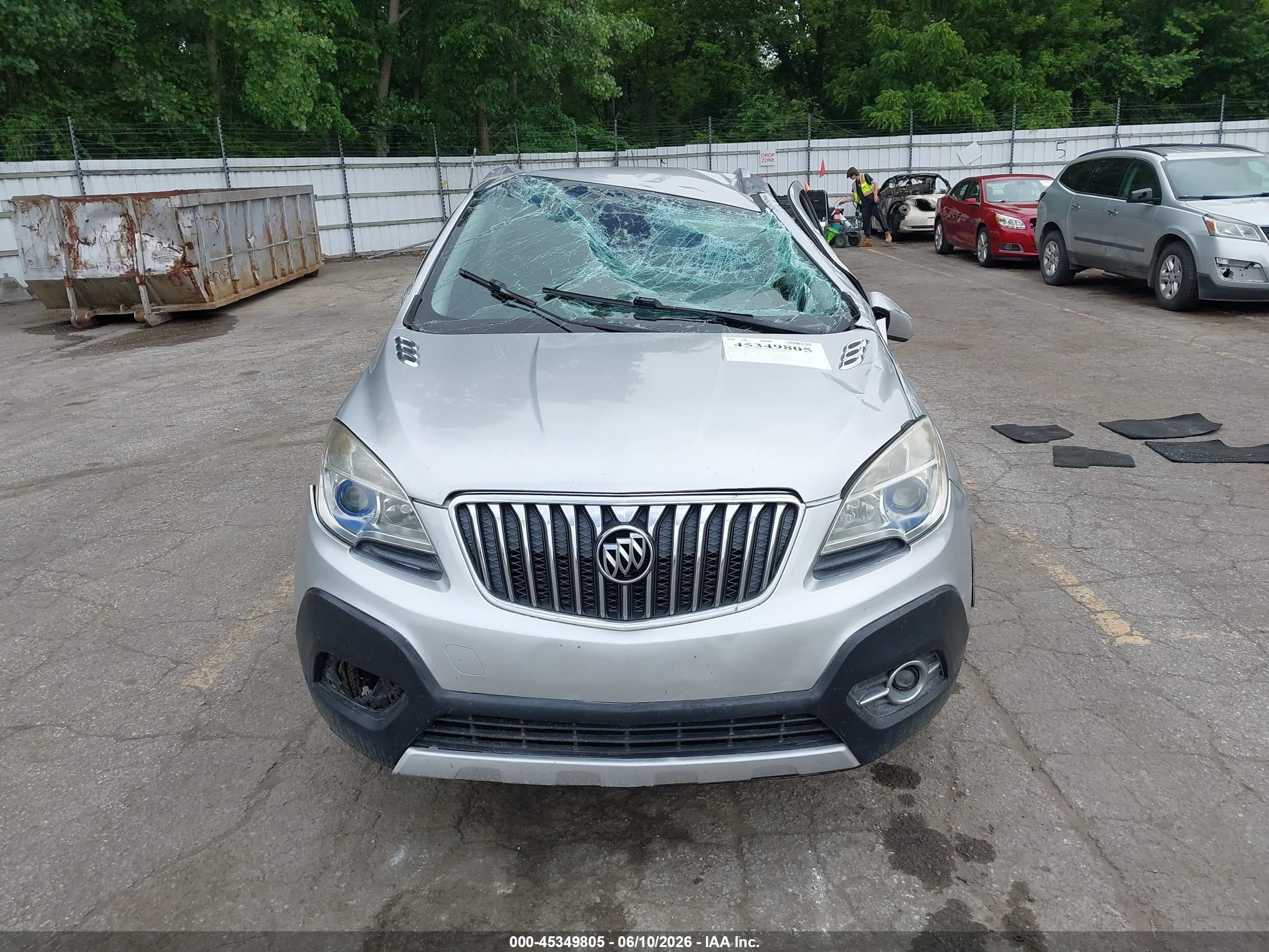 2015 Buick Encore Convenience Silver vin: KL4CJFSB5FB173340