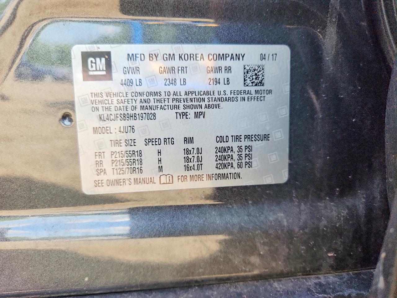 2017 Buick Encore Preferred Ii Gray vin: KL4CJFSB9HB197028
