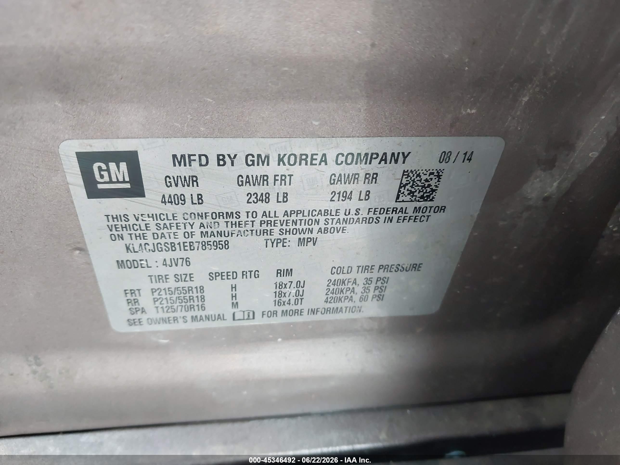 2014 Buick Encore Leather Brown vin: KL4CJGSB1EB785958