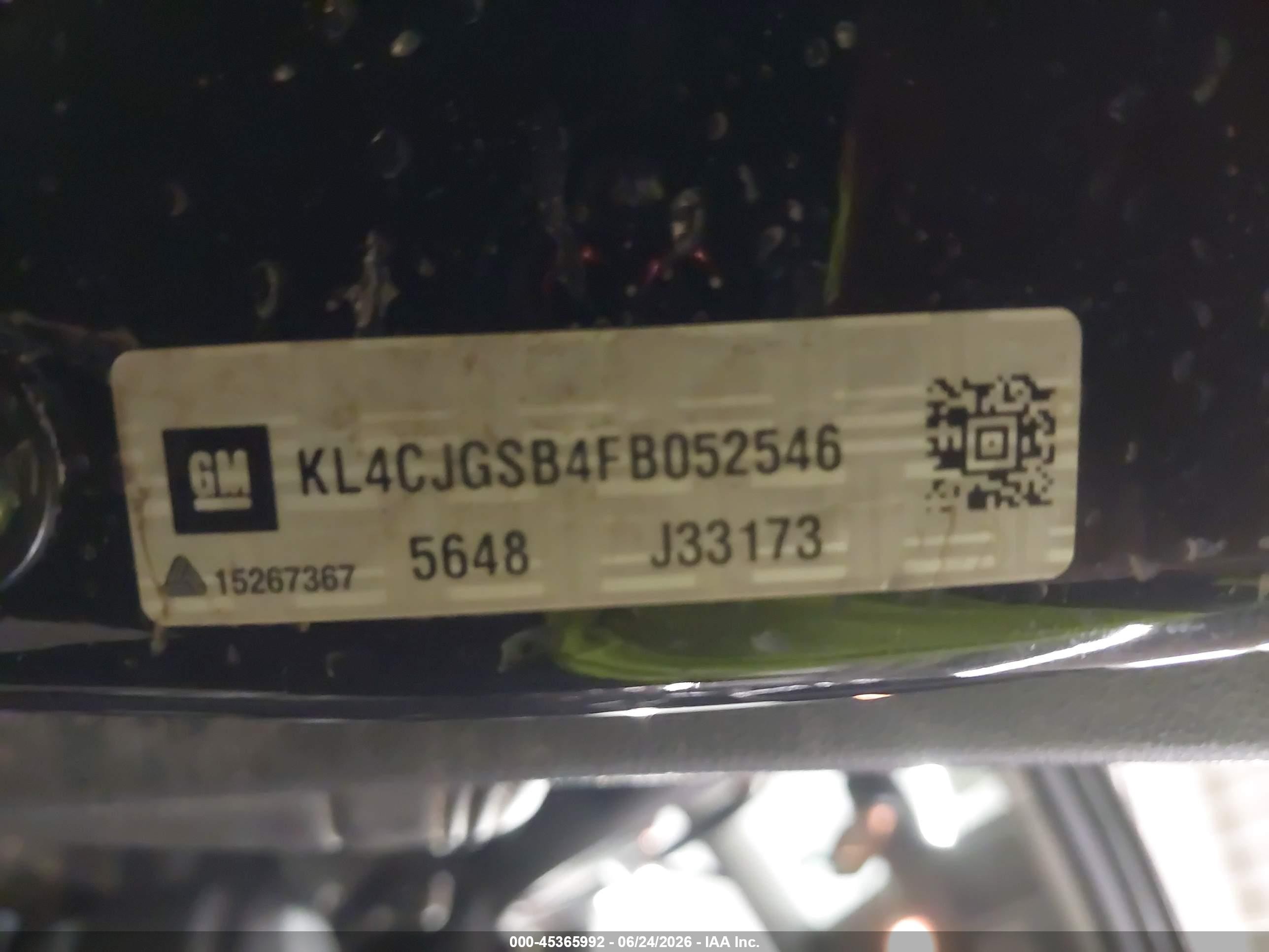 2015 Buick Encore Leather Black vin: KL4CJGSB4FB052546