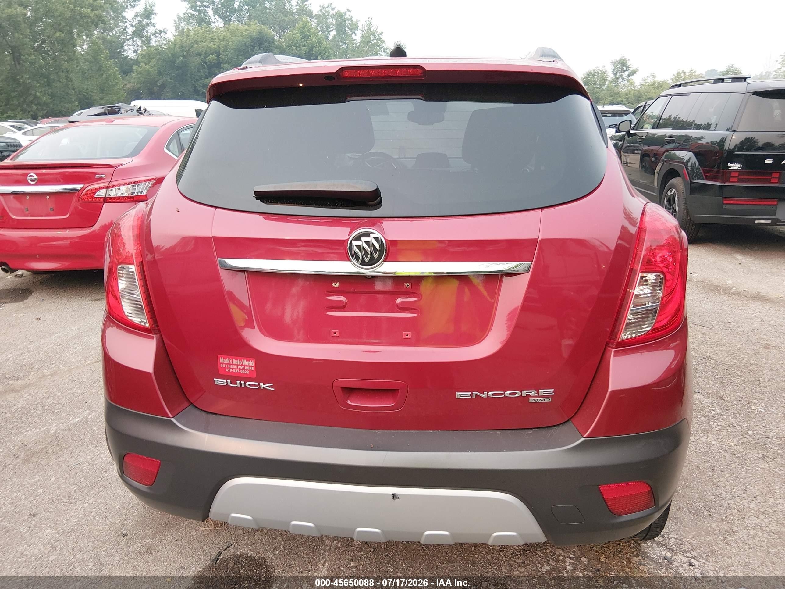 2013 Buick Encore Leather Red vin: KL4CJGSB9DB079318