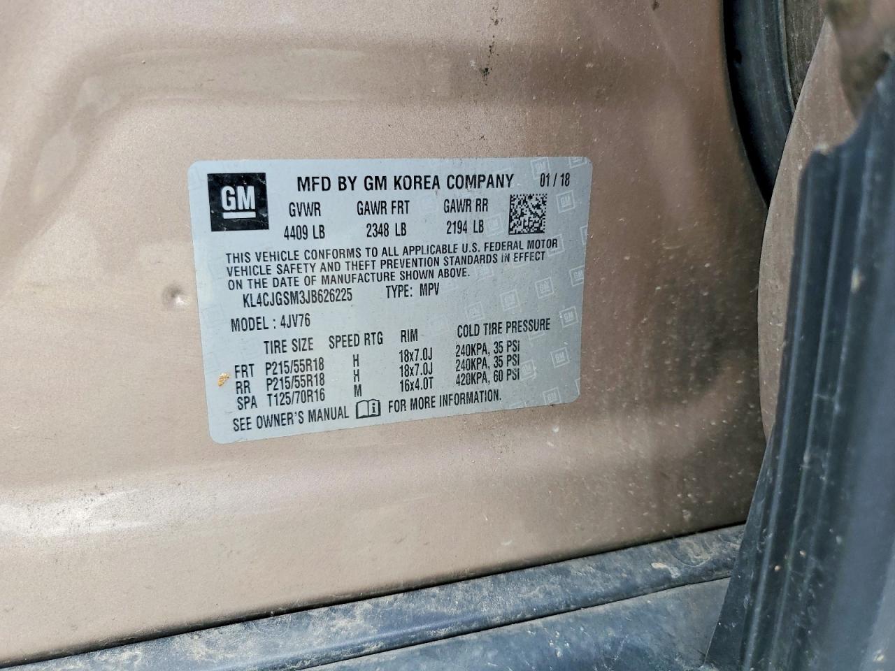 2018 Buick Encore Essence Желто-коричневый vin: KL4CJGSM3JB626225