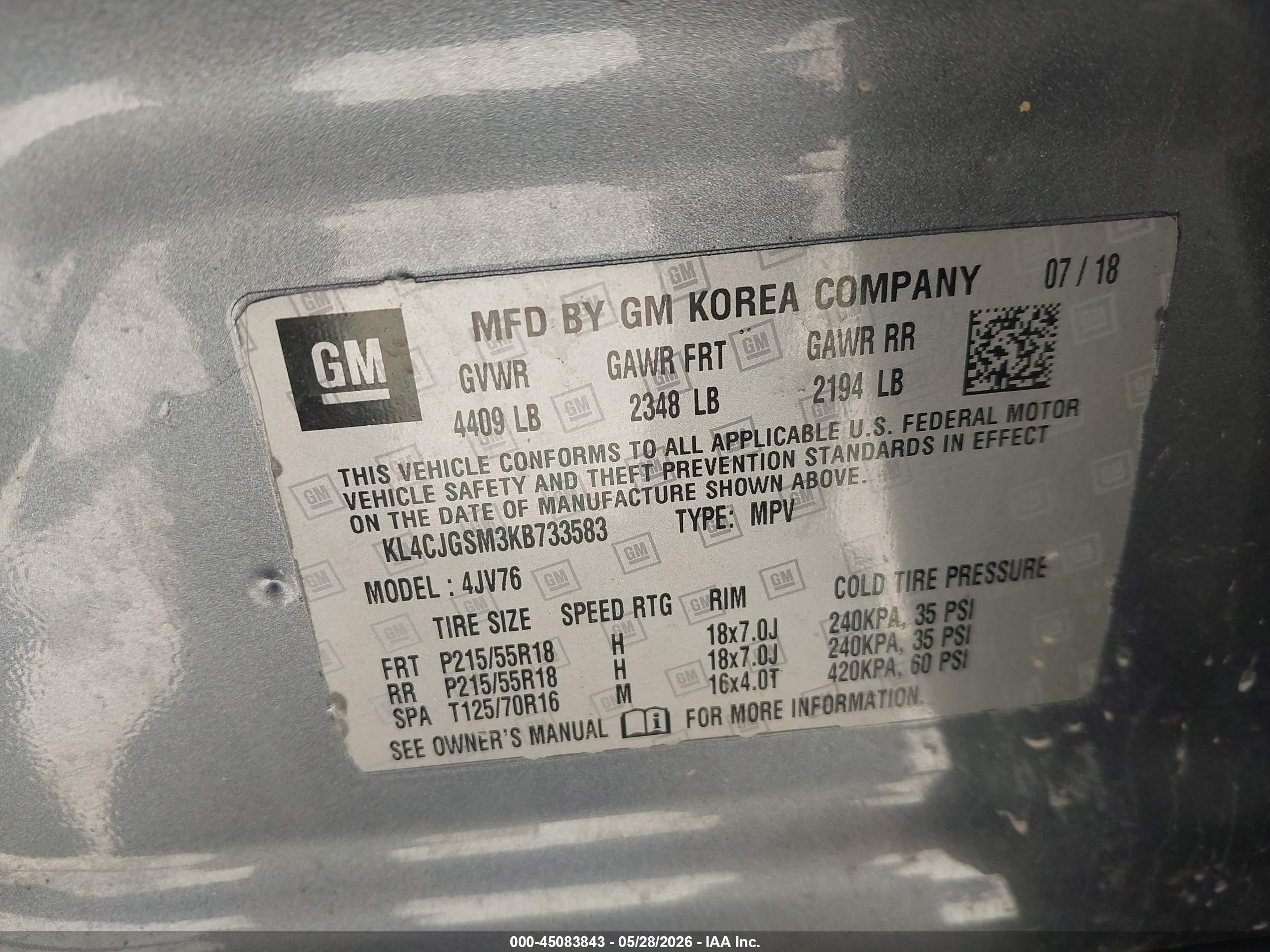 2019 Buick Encore Awd Essence Gray vin: KL4CJGSM3KB733583
