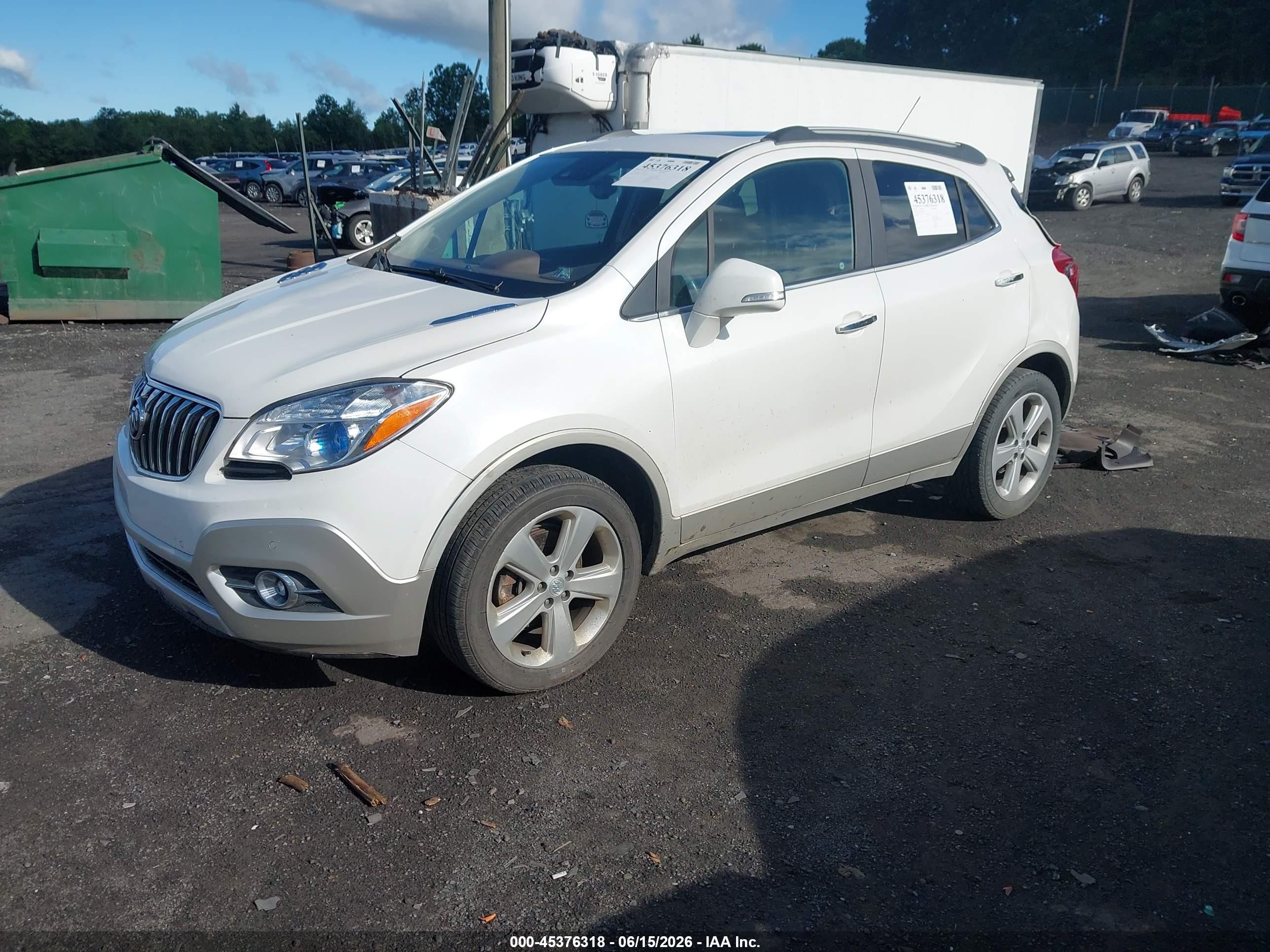 2015 Buick Encore Premium White vin: KL4CJHSB3FB142597