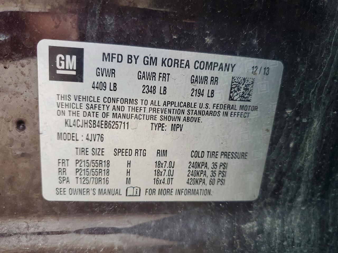 2014 Buick Encore Premium Brown vin: KL4CJHSB4EB625711