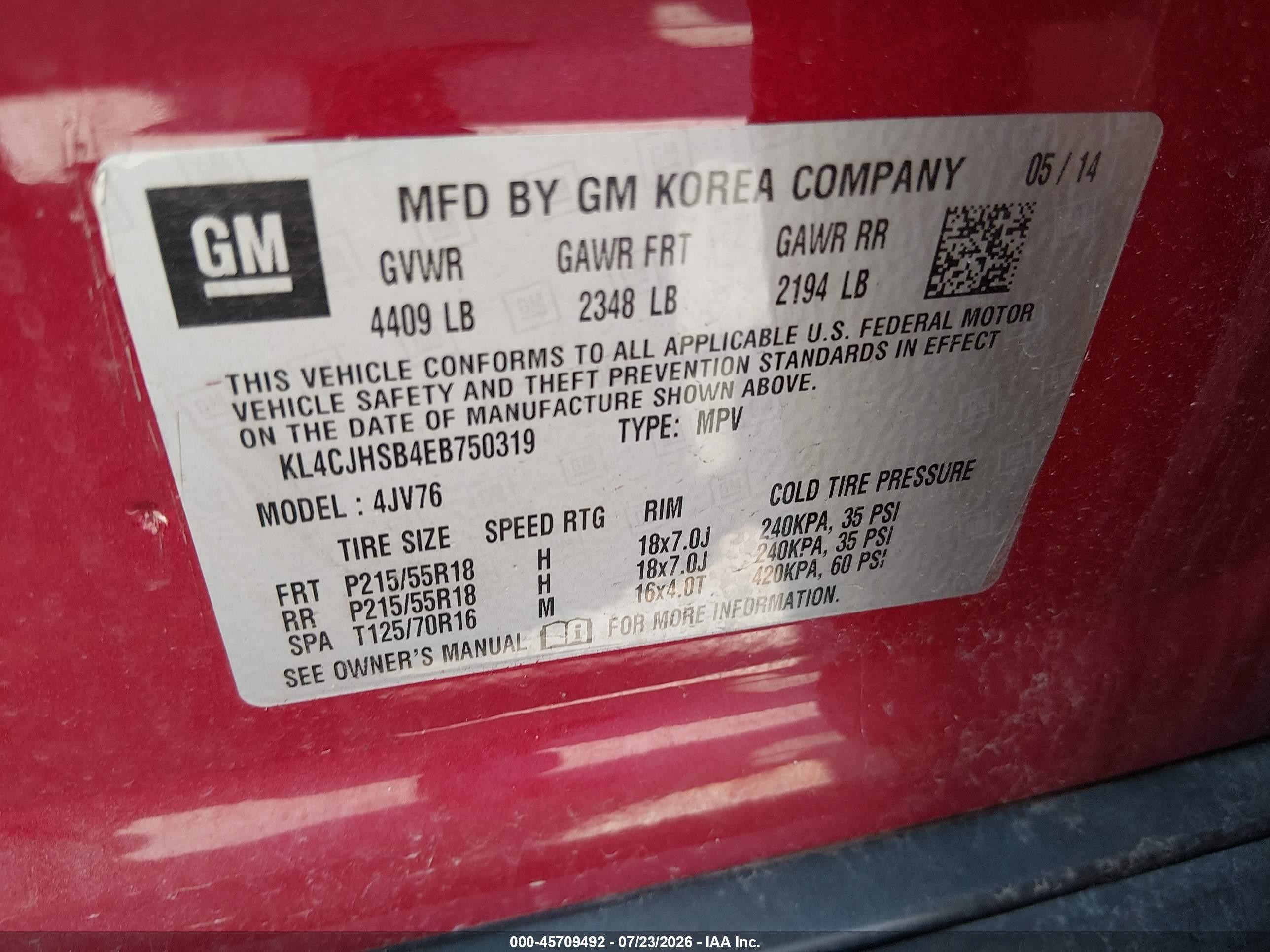 2014 Buick Encore Premium Brown vin: KL4CJHSB4EB750319