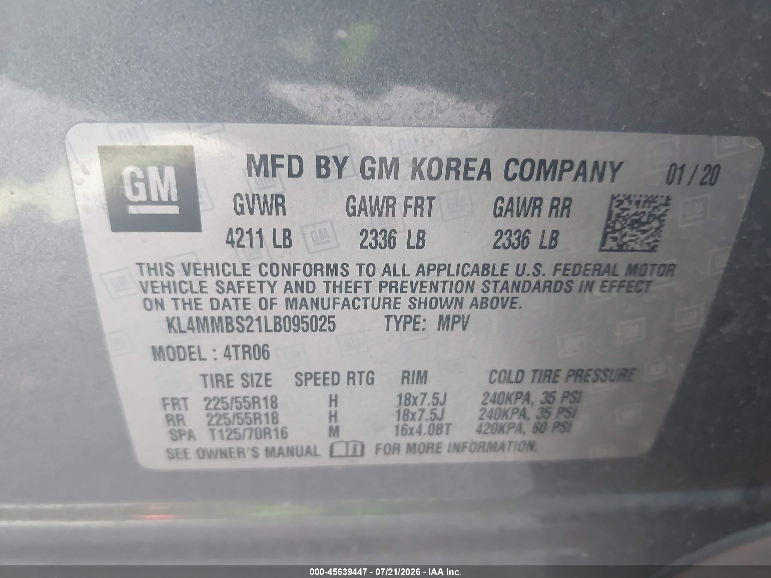 2020 Buick Encore Gx Fwd Preferred Серый vin: KL4MMBS21LB095025