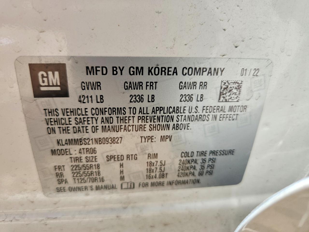 2022 Buick Encore Gx Preferred Белый vin: KL4MMBS21NB093827