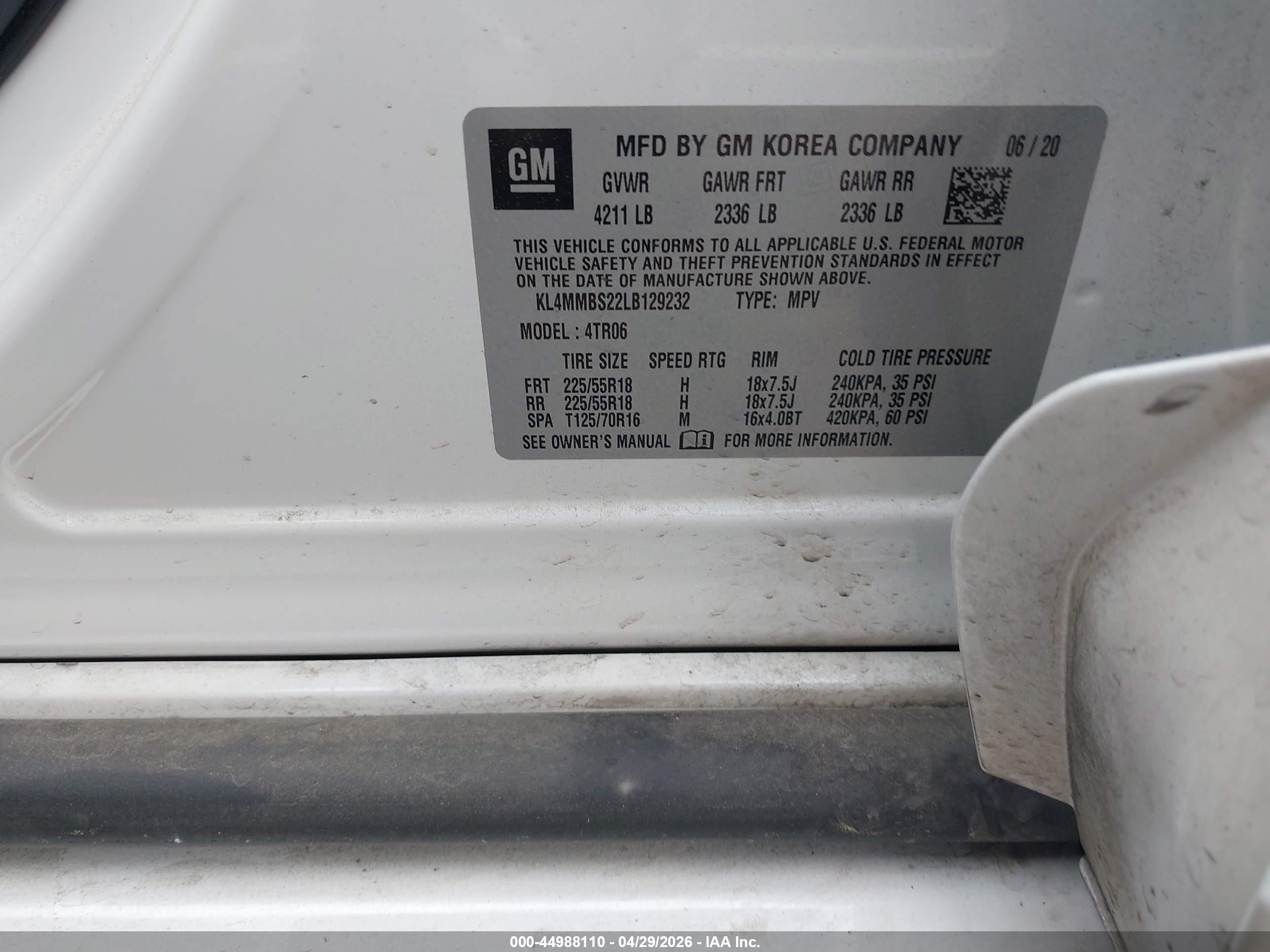 2020 Buick Encore Gx Fwd Preferred White vin: KL4MMBS22LB129232