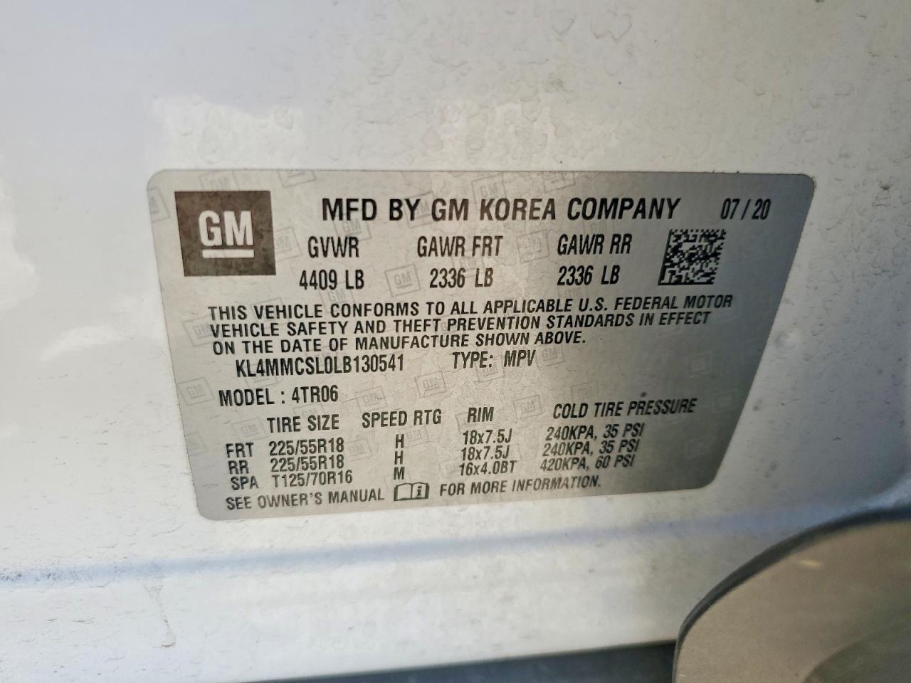 2020 Buick Encore Gx Preferred White vin: KL4MMCSL0LB130541