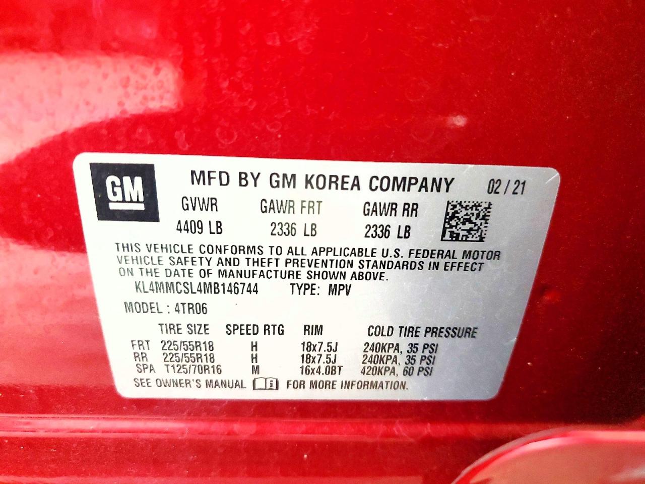 2021 Buick Encore Gx Preferred Red vin: KL4MMCSL4MB146744