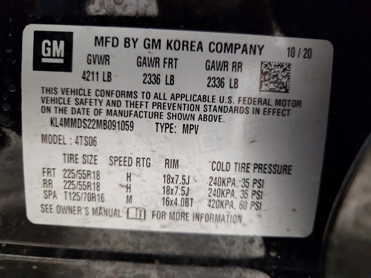 2021 Buick Encore Gx Select Черный vin: KL4MMDS22MB091059