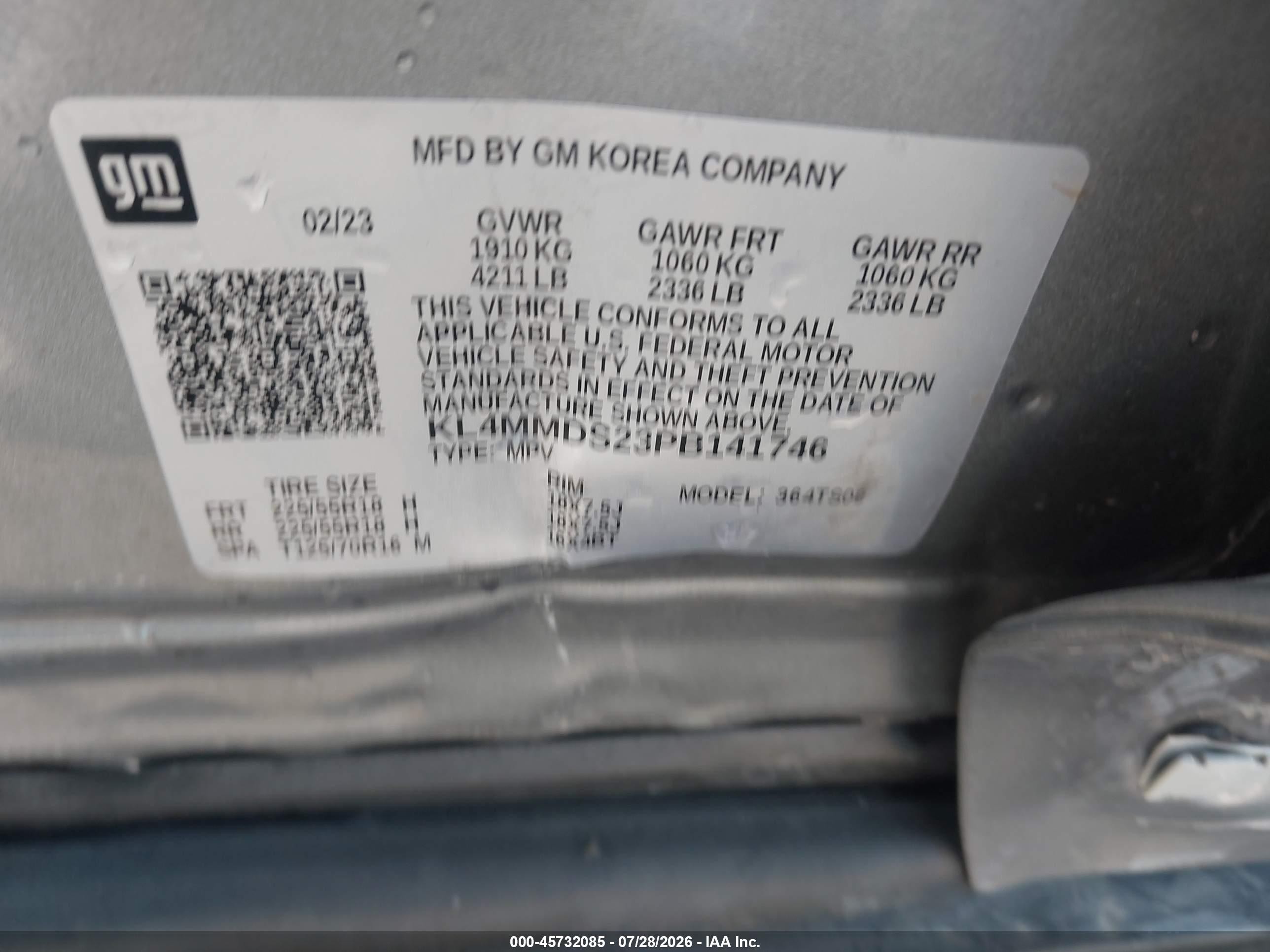 2023 Buick Encore Gx Select Fwd Серый vin: KL4MMDS23PB141746