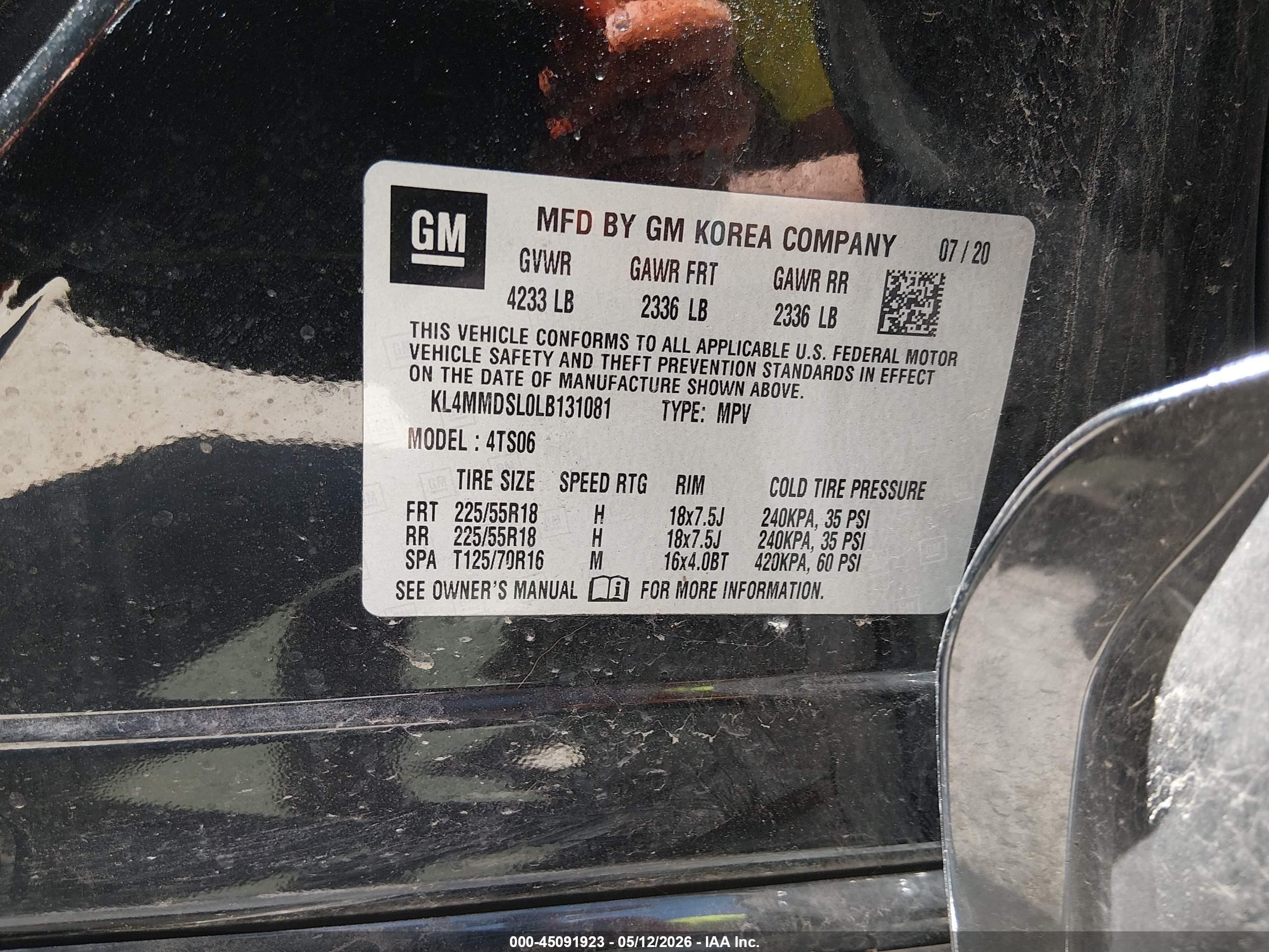 2020 Buick Encore Gx Fwd Select Black vin: KL4MMDSL0LB131081