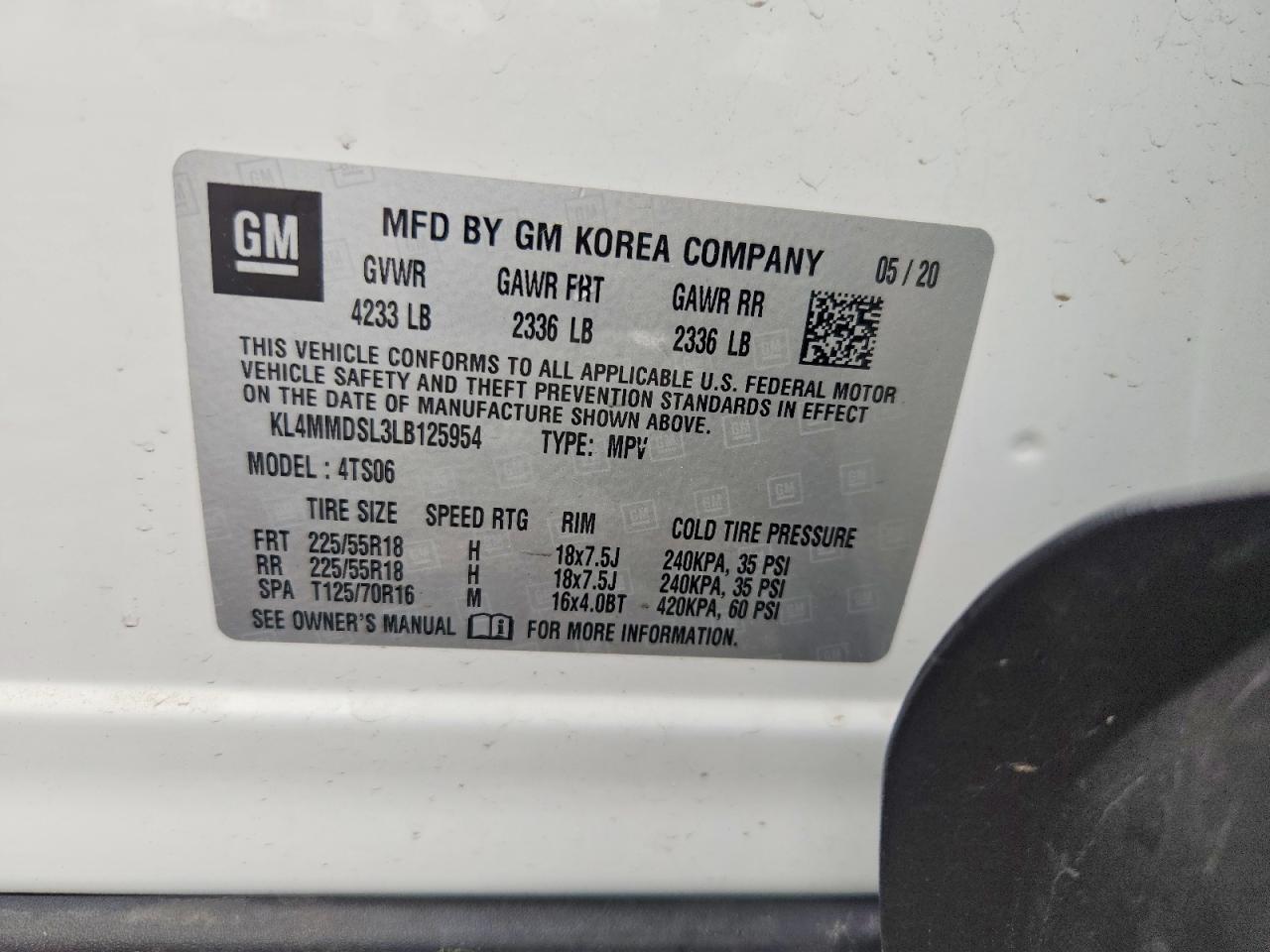 2020 Buick Encore Gx Select White vin: KL4MMDSL3LB125954