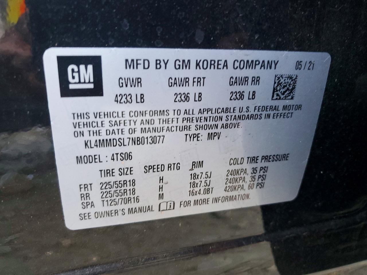 2022 Buick Encore Gx Select Black vin: KL4MMDSL7NB013077