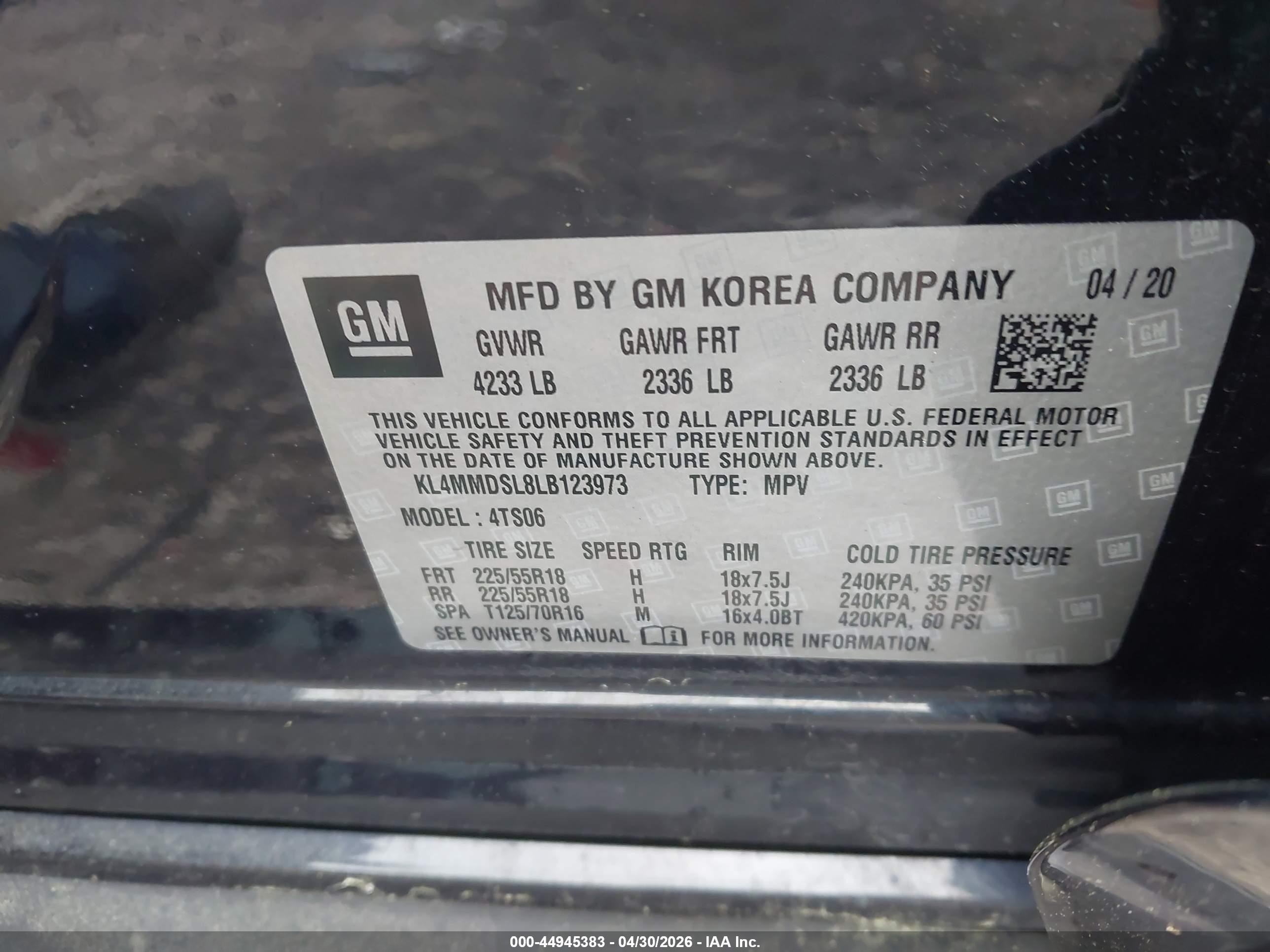 2020 Buick Encore Gx Fwd Select Dark Blue vin: KL4MMDSL8LB123973