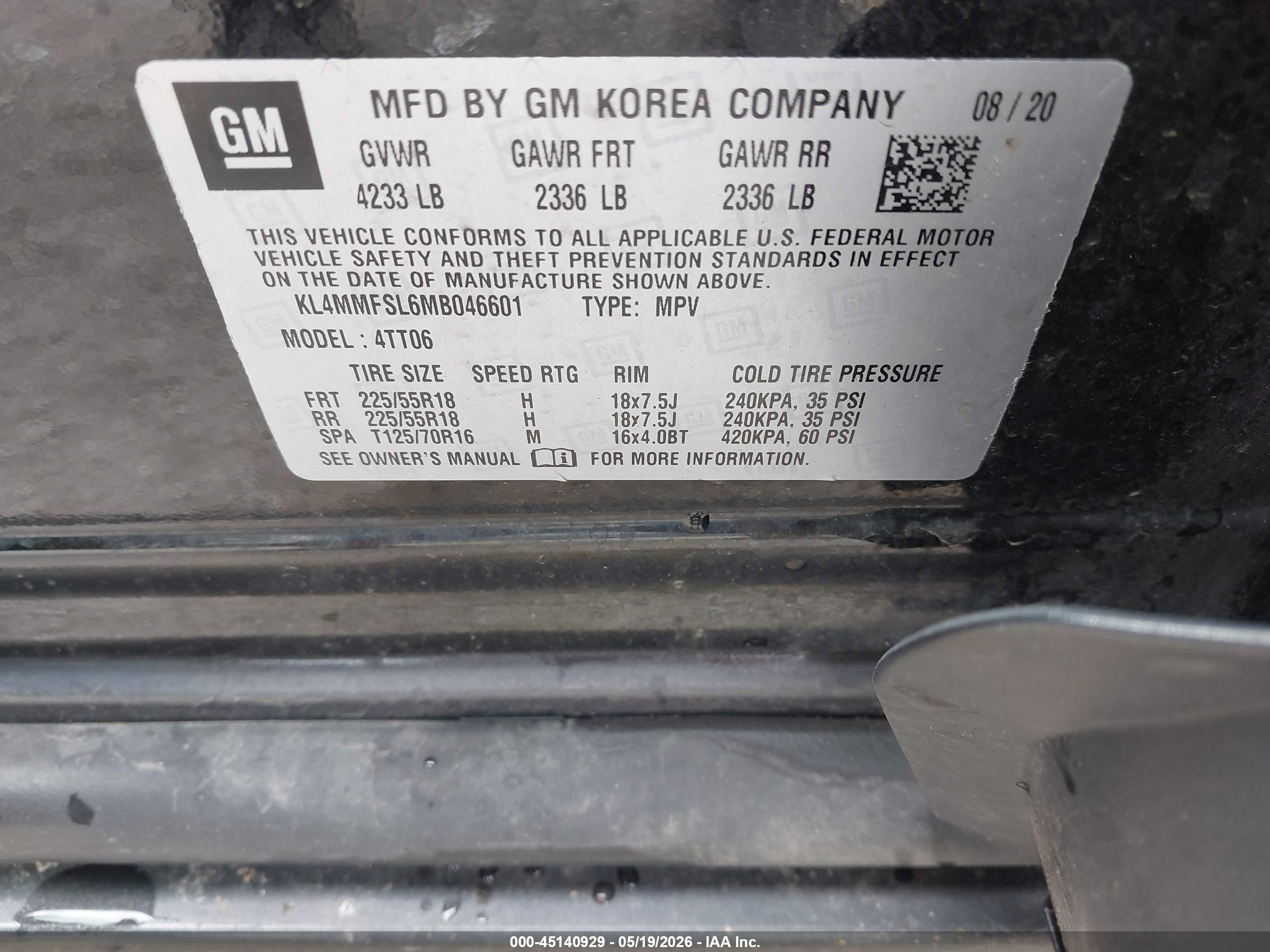 2021 Buick Encore Gx Fwd Essence Black vin: KL4MMFSL6MB046601
