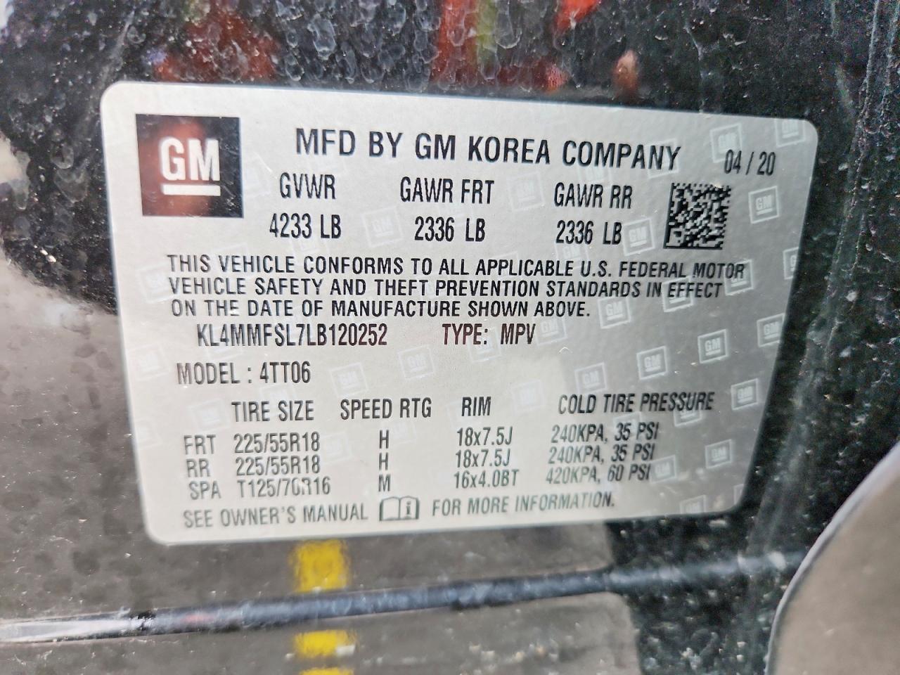 2020 Buick Encore Gx Essence Черный vin: KL4MMFSL7LB120252
