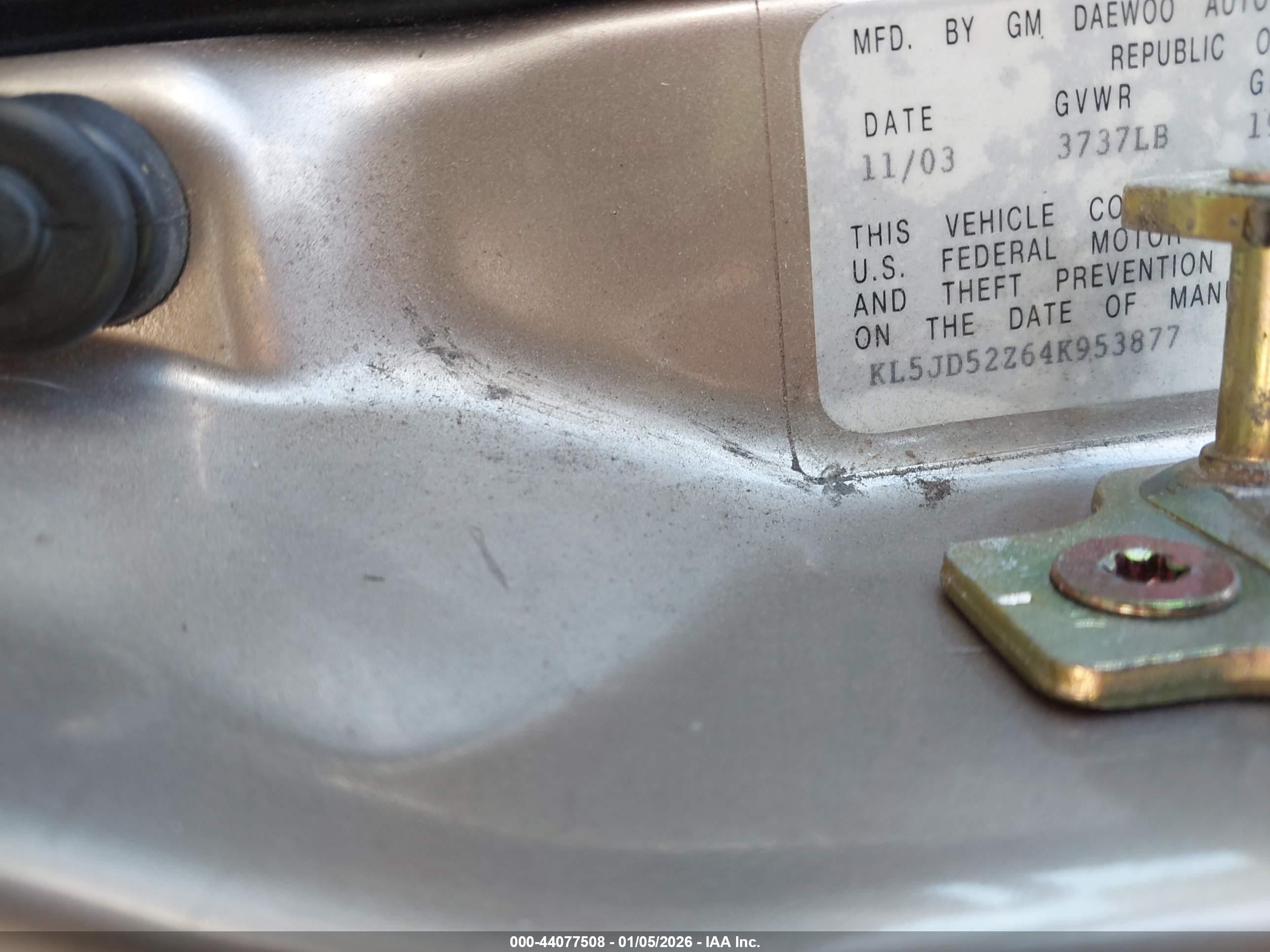 2004 Suzuki Forenza S Gold vin: KL5JD52Z64K953877