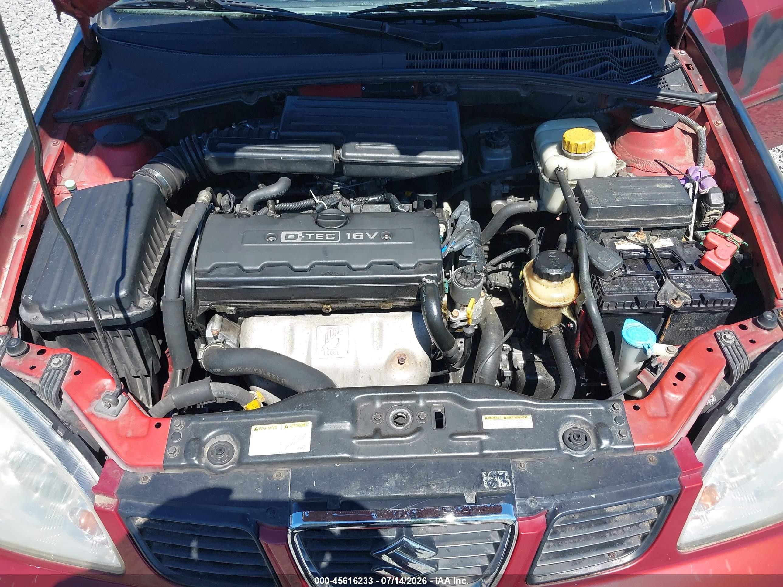 2004 Suzuki Forenza S Red vin: KL5JD52Z64K955001