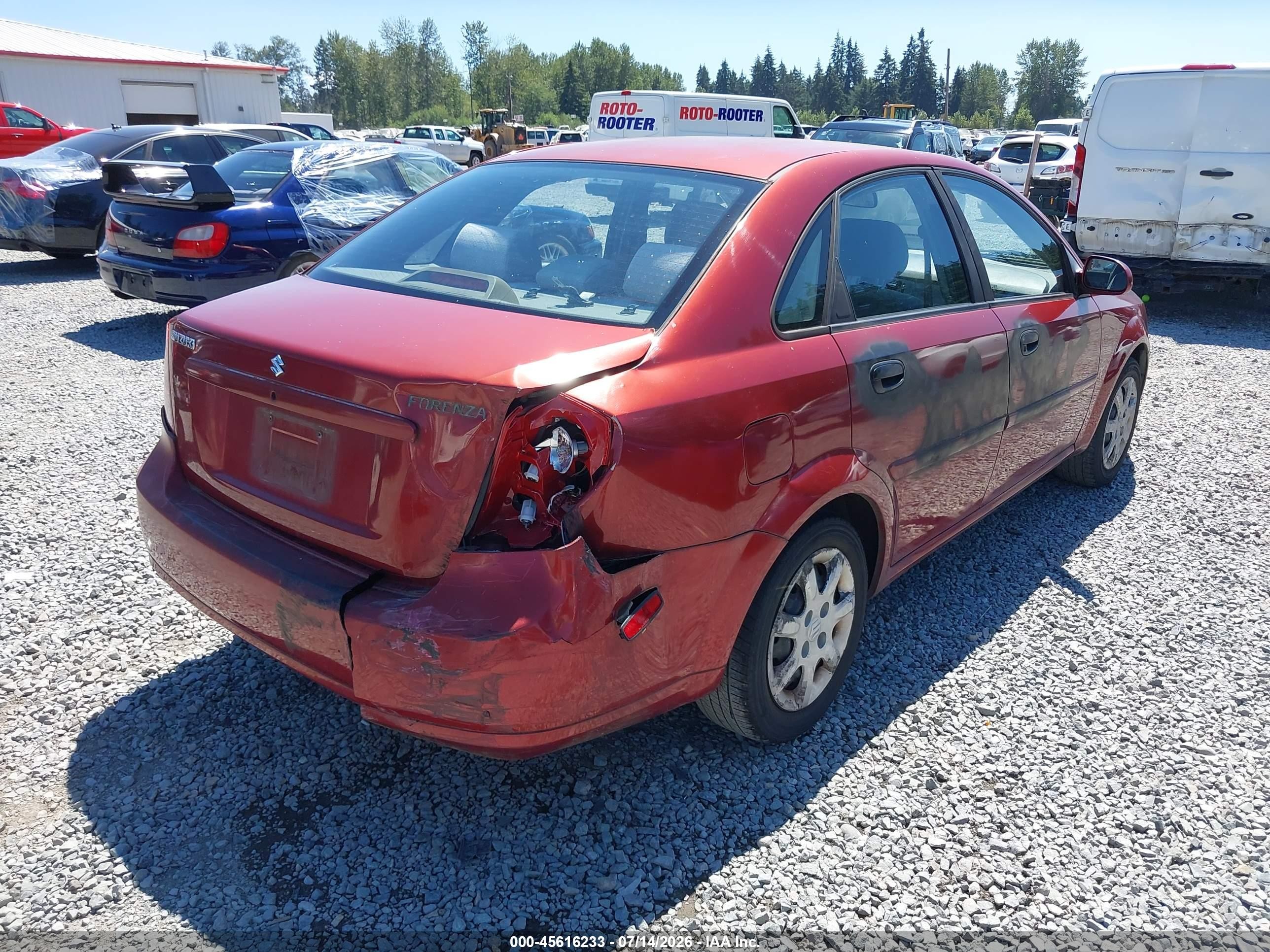 2004 Suzuki Forenza S Red vin: KL5JD52Z64K955001