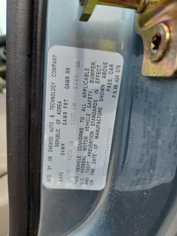 2005 Suzuki Verona Ex Turquoise vin: KL5VM56L75B172908