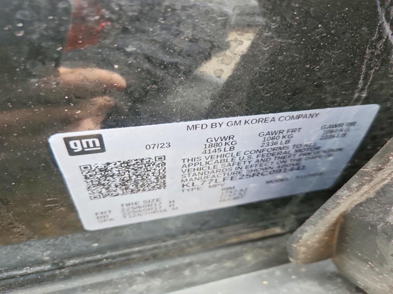 2024 Chevrolet Trax Ls Black vin: KL77LFE25RC091441