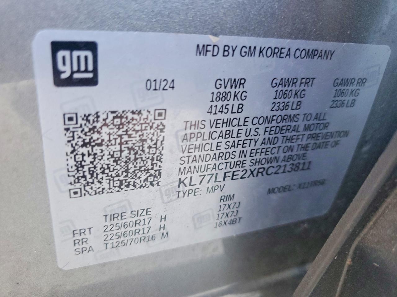 2024 Chevrolet Trax Ls Silver vin: KL77LFE2XRC213811