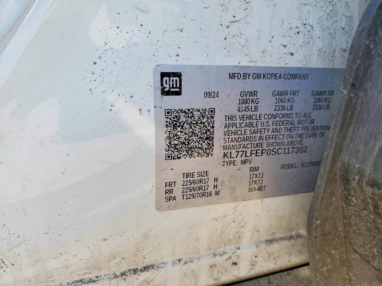 2025 Chevrolet Trax Ls Белый vin: KL77LFEP0SC117302