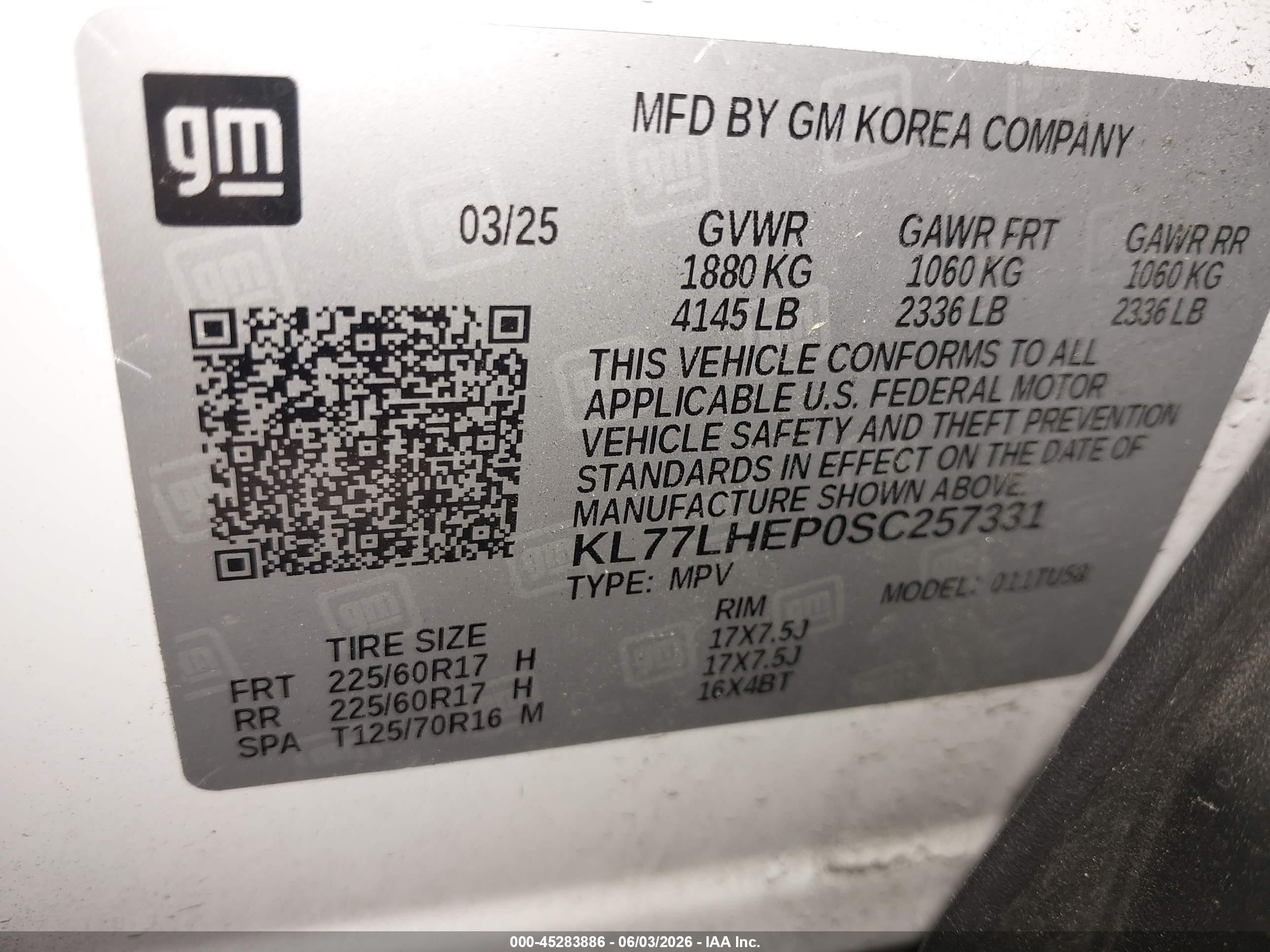2025 Chevrolet Trax Fwd Lt White vin: KL77LHEP0SC257331
